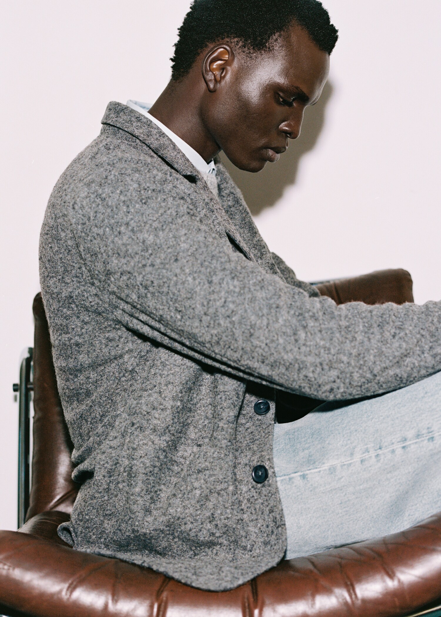 Slim fit flecked wool blazer - Details of the article 3