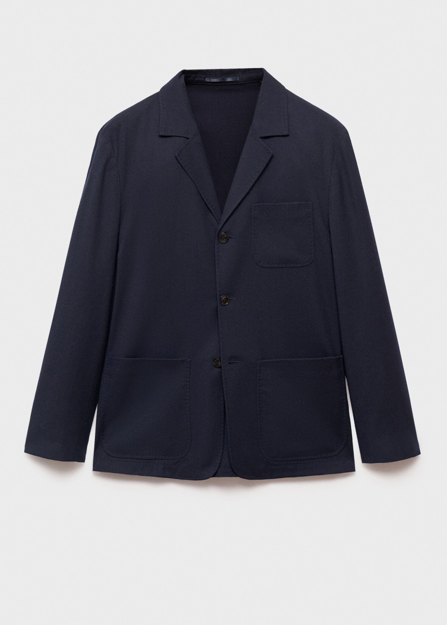100% virgin wool flannel suit jacket - Article without model