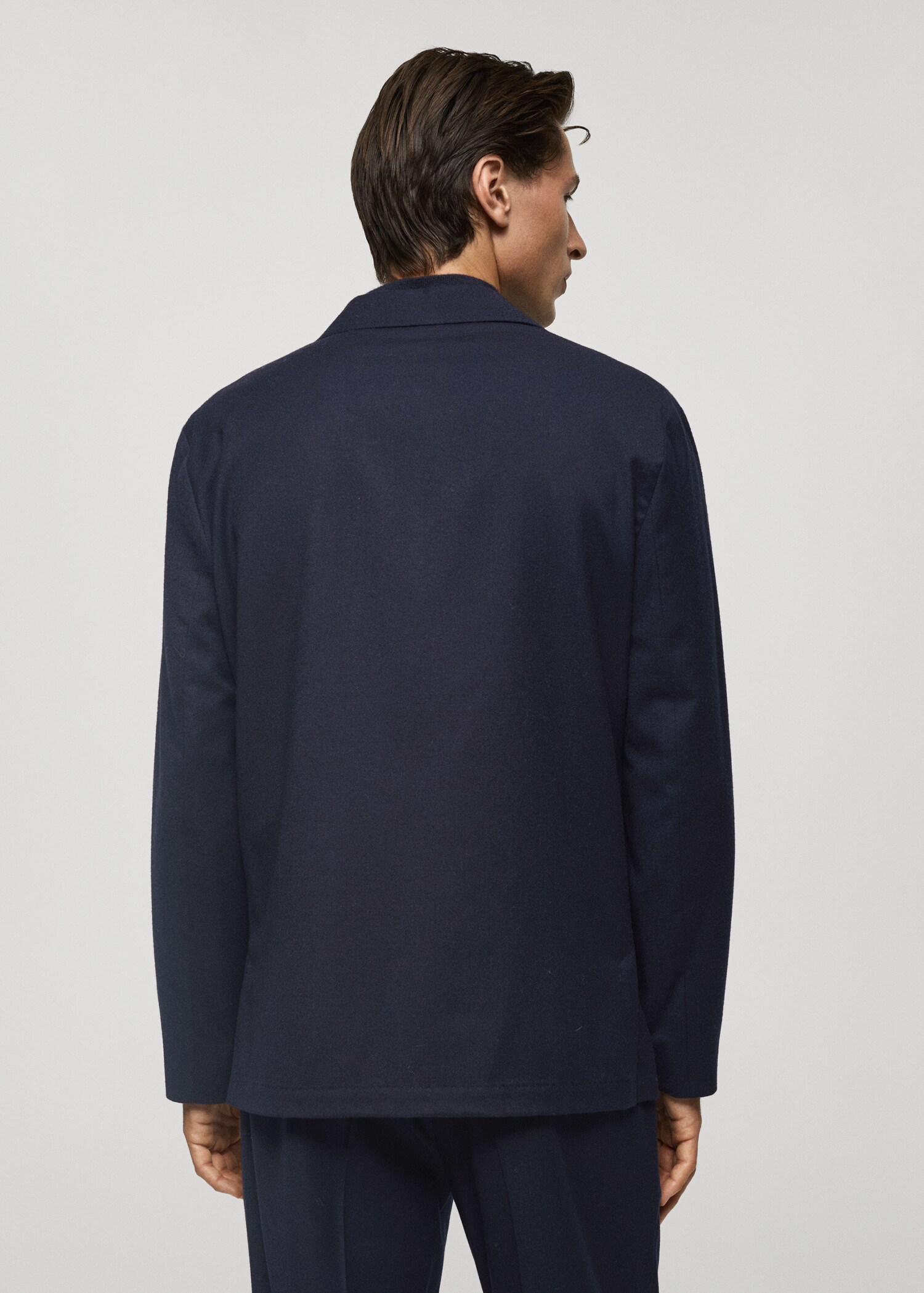 100% virgin wool flannel suit jacket - Reverse of the article