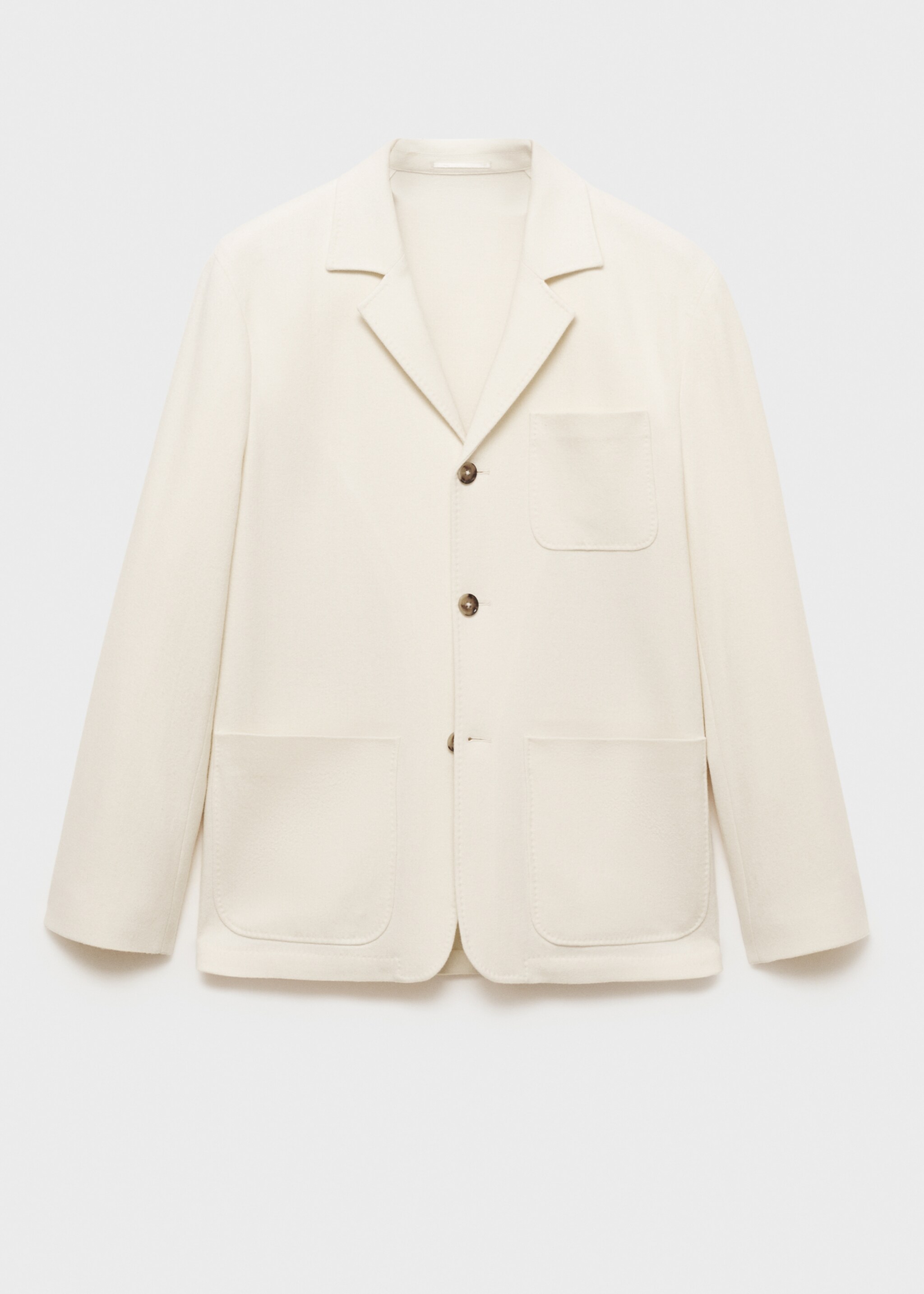 Italian virgin wool flannel suit jacket - Article without model, White. Ref: 77027923-00.