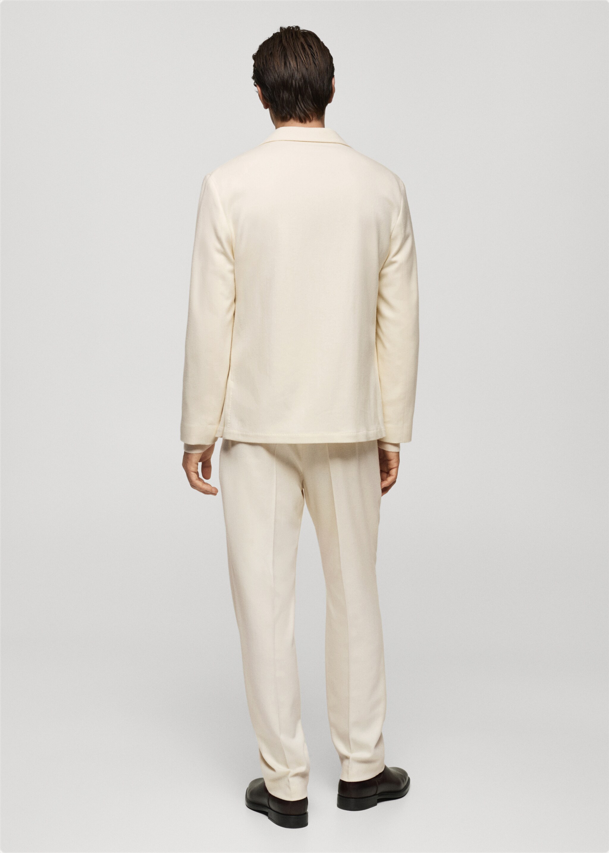 Italian virgin wool flannel suit jacket - Reverse of the article, White. Ref: 77027923-00.