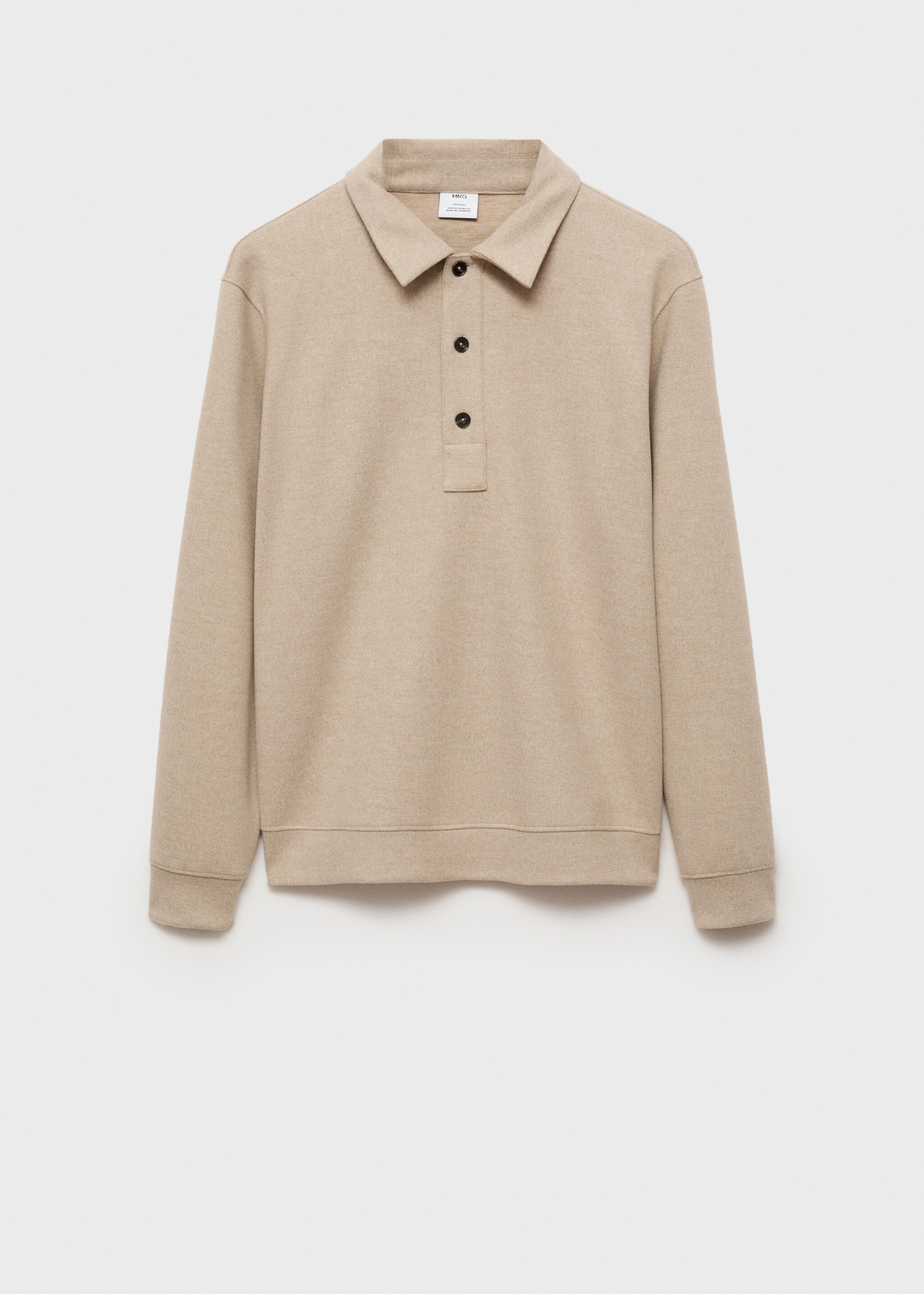 Πόλο regular fit ύφασμα φούτερ - Προϊόν χωρίς μοντέλο, Άμμος. Ref: 77027925-00.