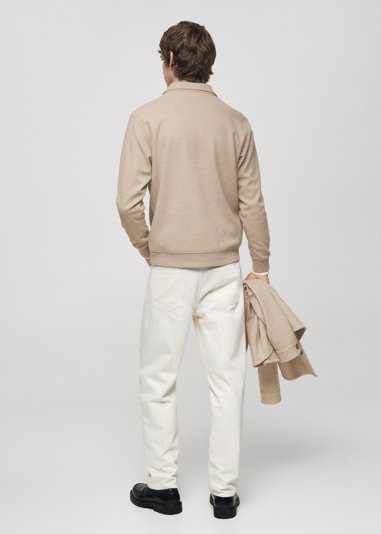 Regular Fit-Poloshirt aus Sweatshirt-Gewebe - Rückseite des Artikels