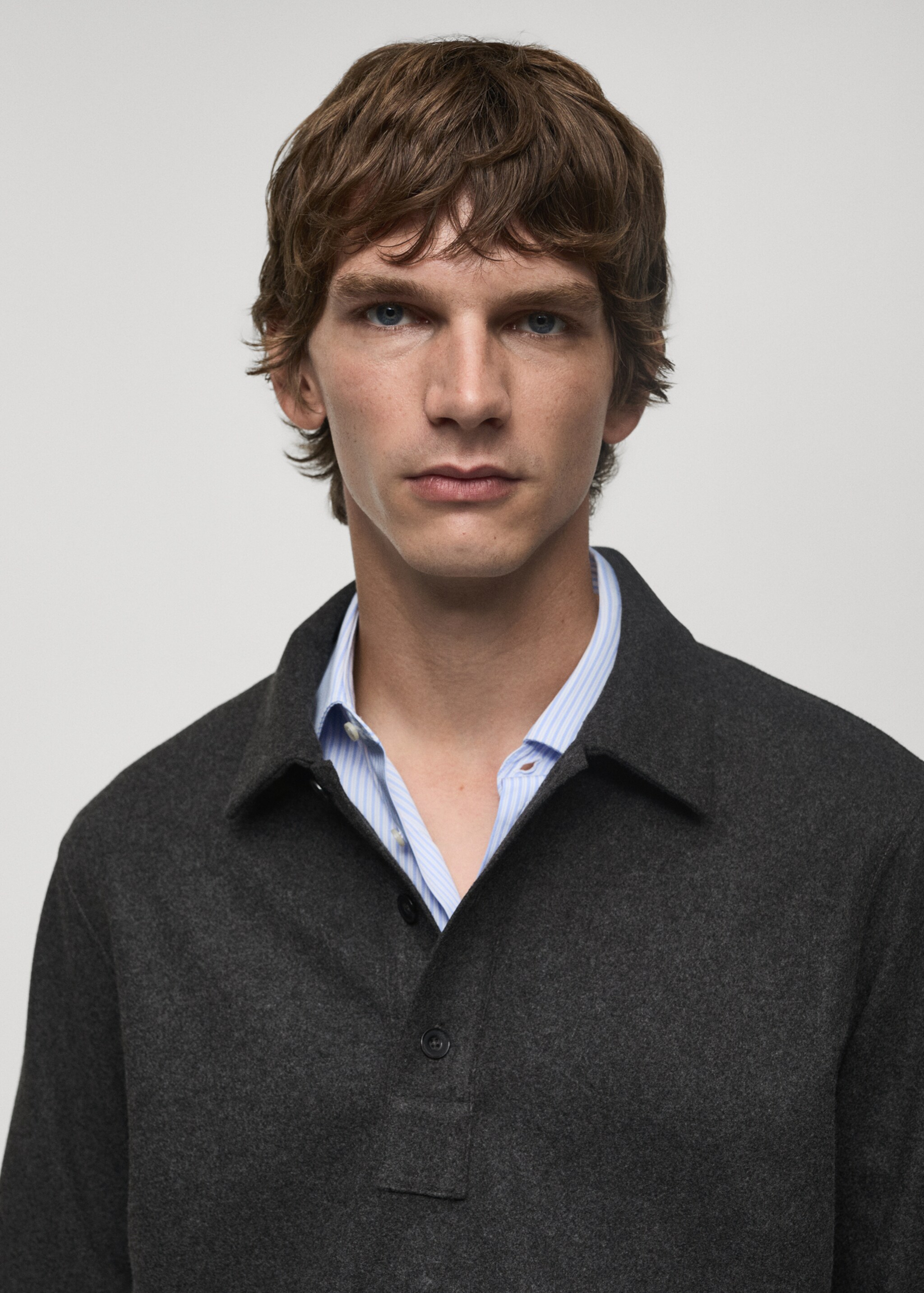 Πόλο regular fit ύφασμα φούτερ - Λεπτομέρεια του προϊόντος 1, Ανθρακί. Ref: 77027925-00.