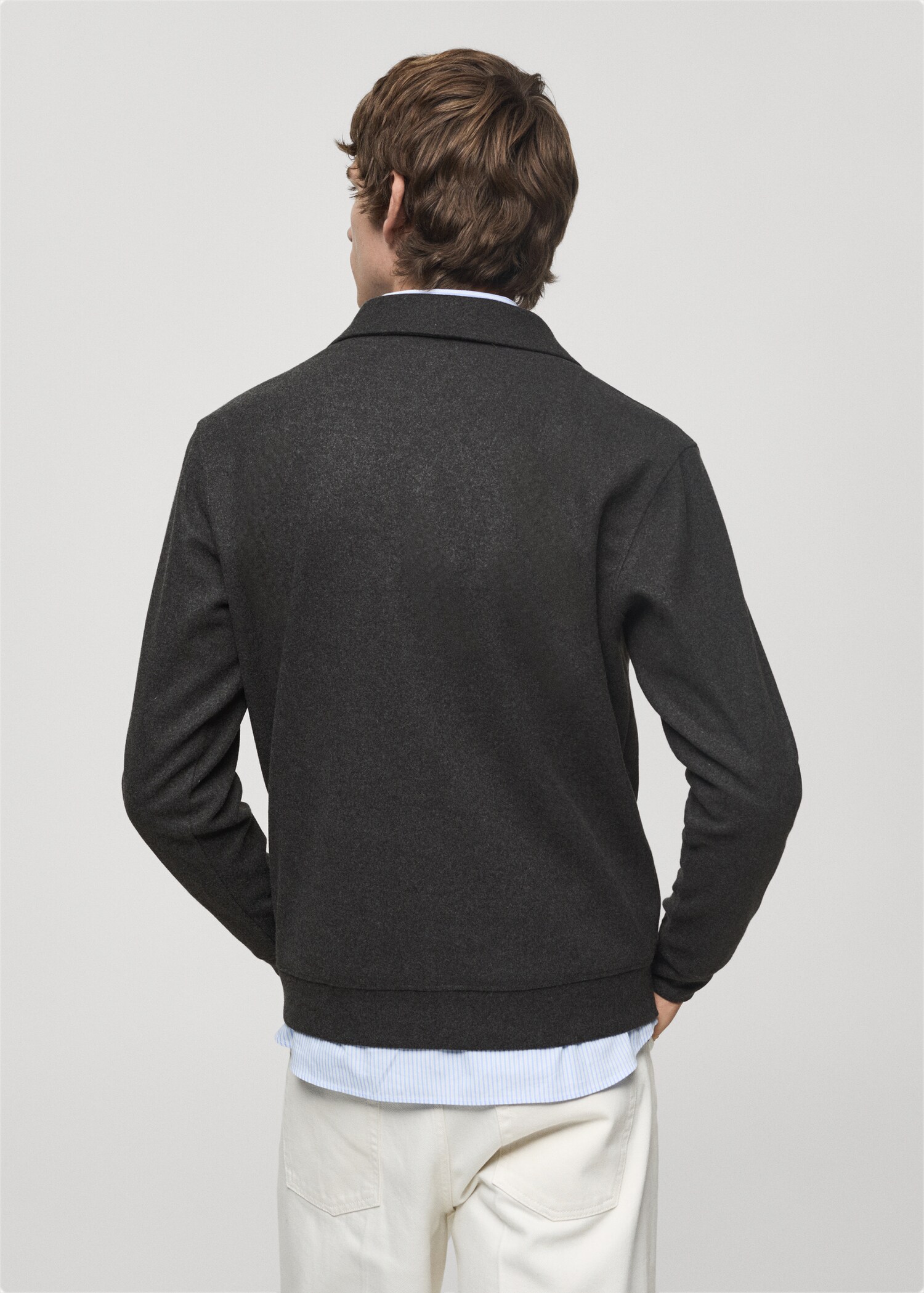 Regular Fit-Poloshirt aus Sweatshirt-Gewebe - Rückseite des Artikels