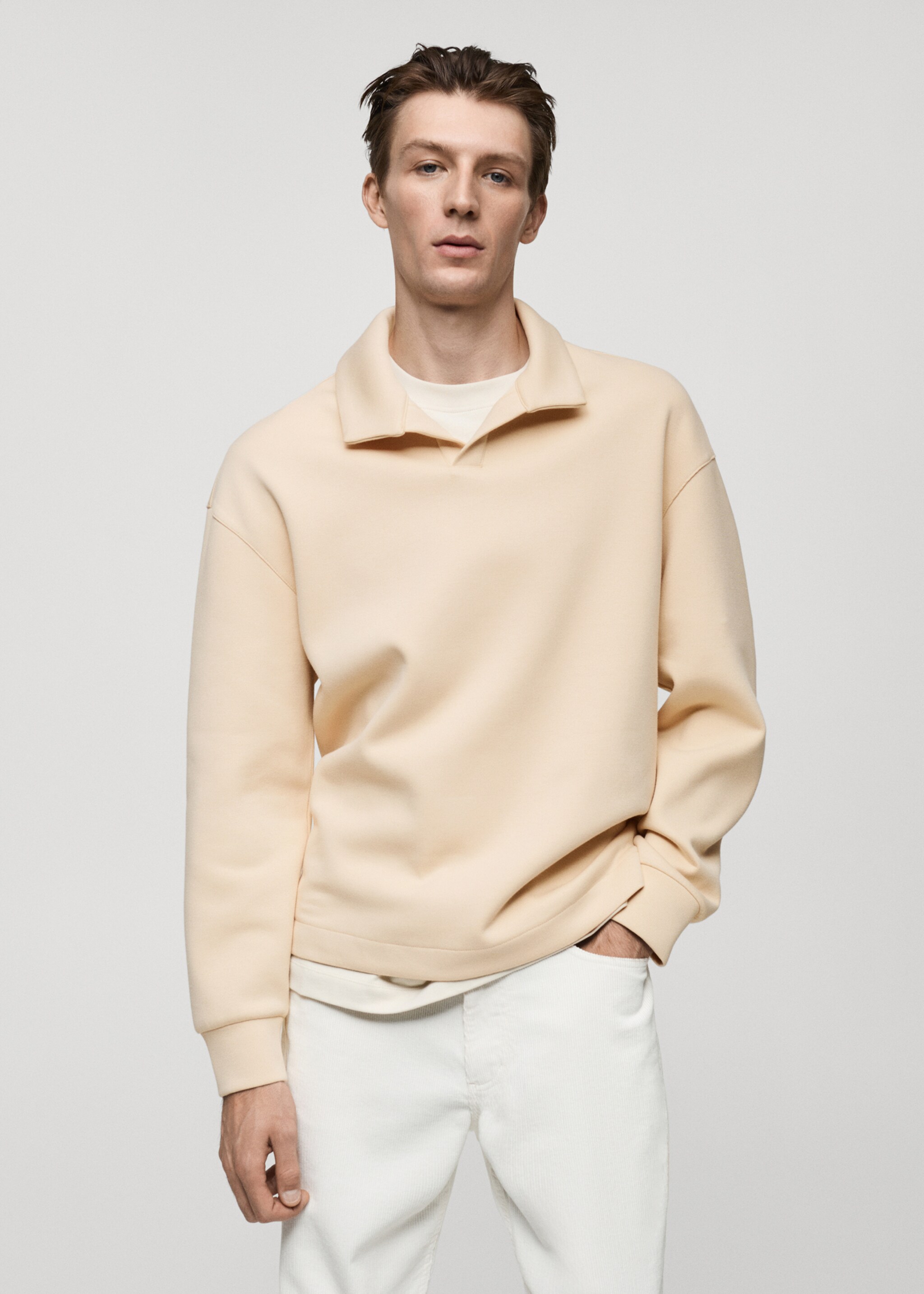 Sudadera polo relaxed fit - Plano medio