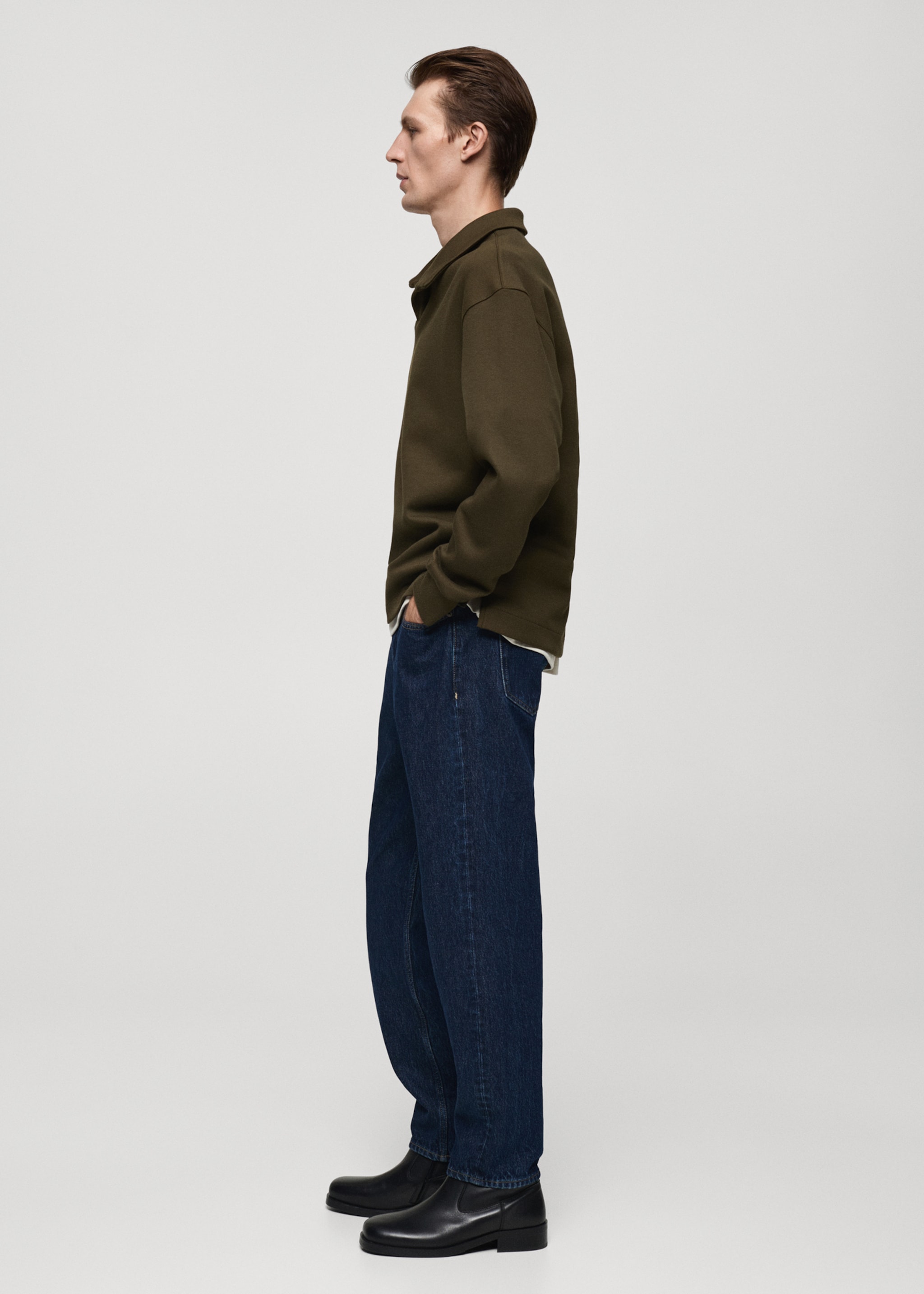 Relaxed Fit-Polosweatshirt - Detail des Artikels 2, Khaki. Ref: 77027928-00.