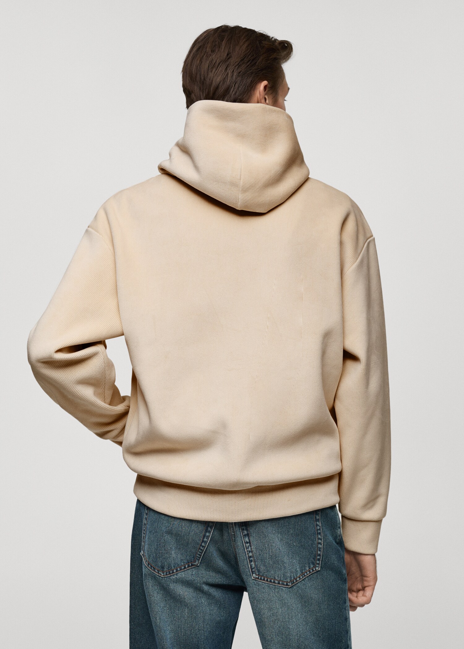 Sweat-shirt capuche velours côtelé - Verso de l’article