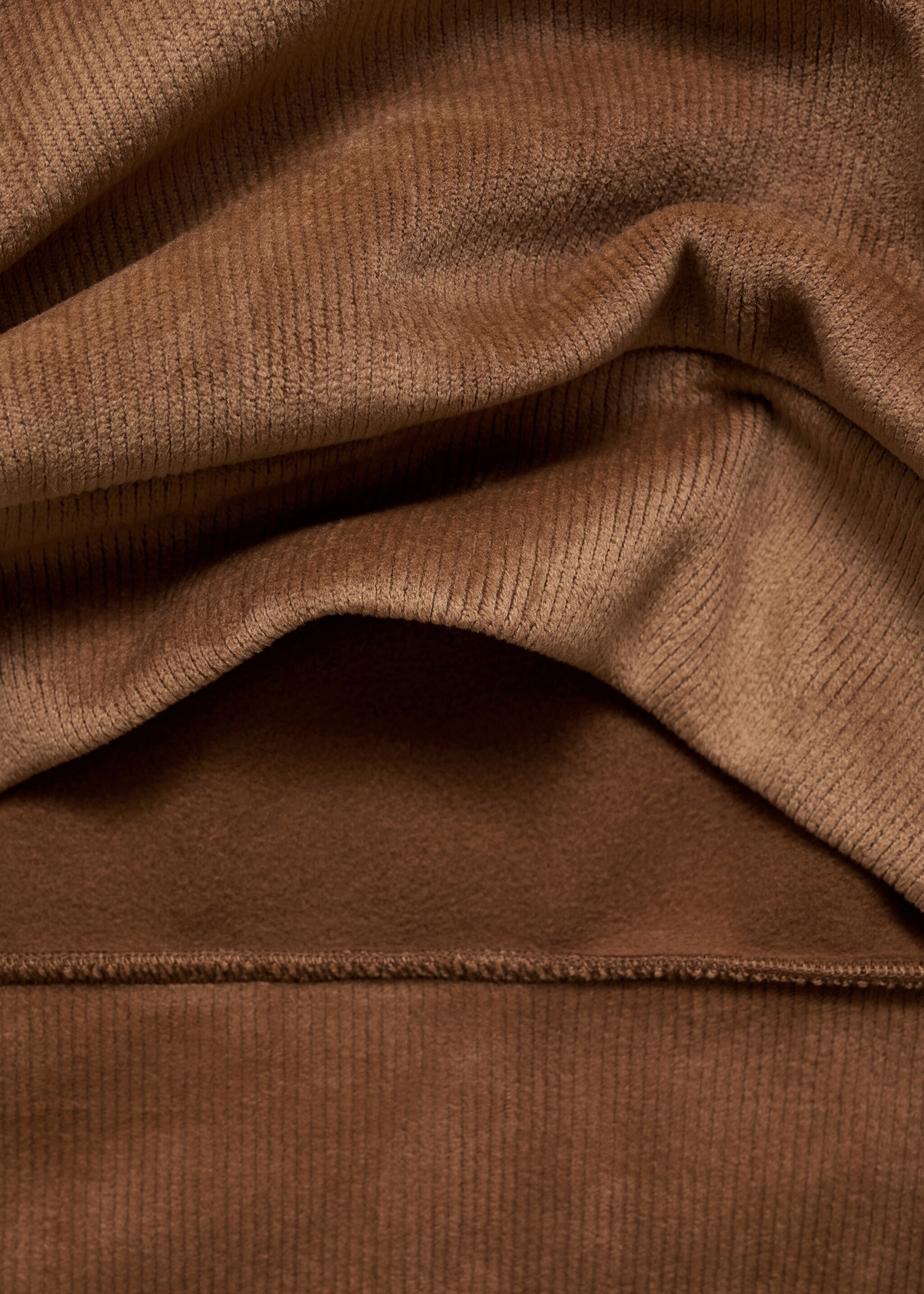 Sweatshirt mit Cord-Kapuze - Detail des Artikels 0, Tobacco-Braun. Ref: 77027929-00.