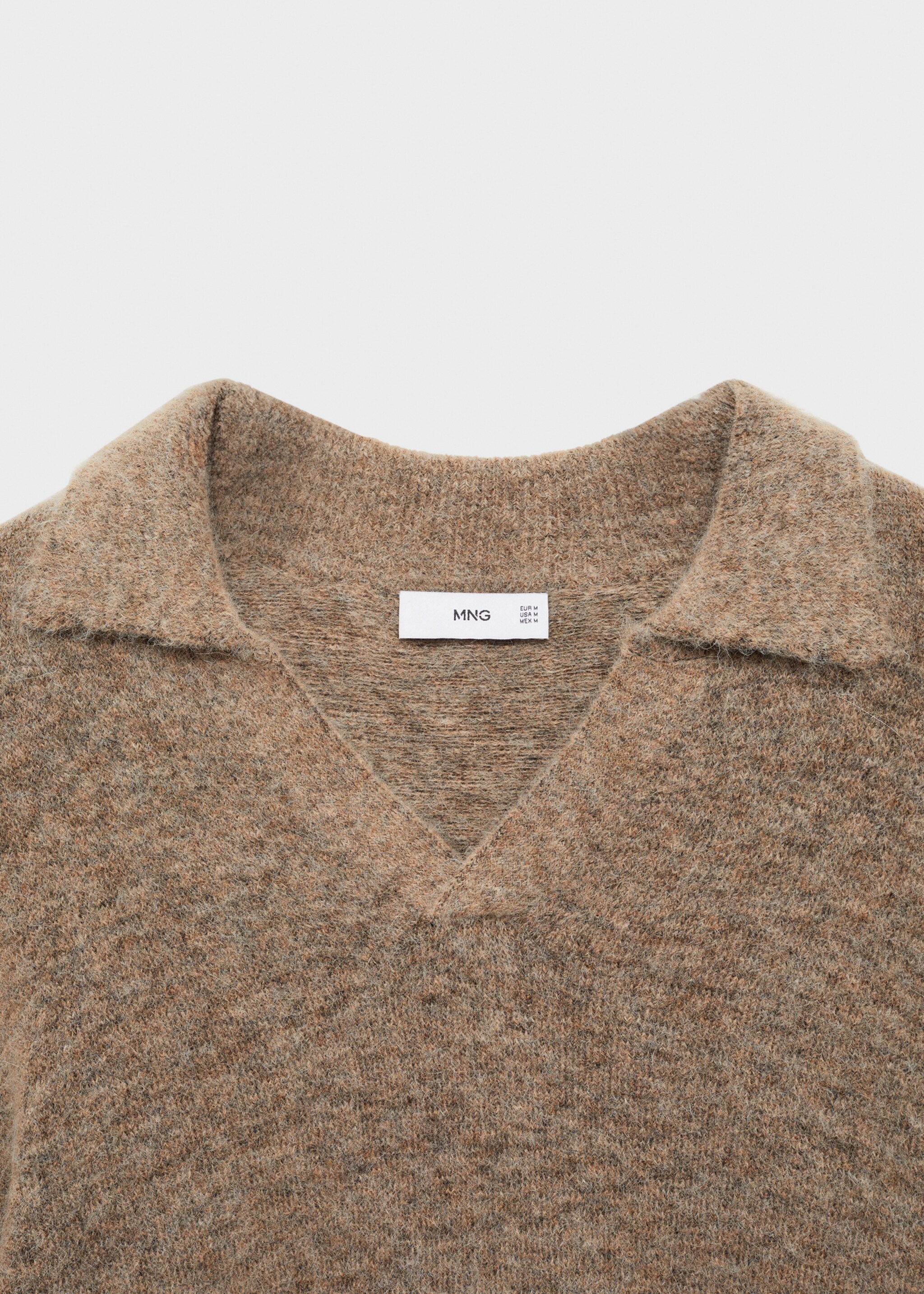 Jersei polo barreja alpaca i llana - Detall de l'article 8, Gris visó. Ref: 77027930-00.