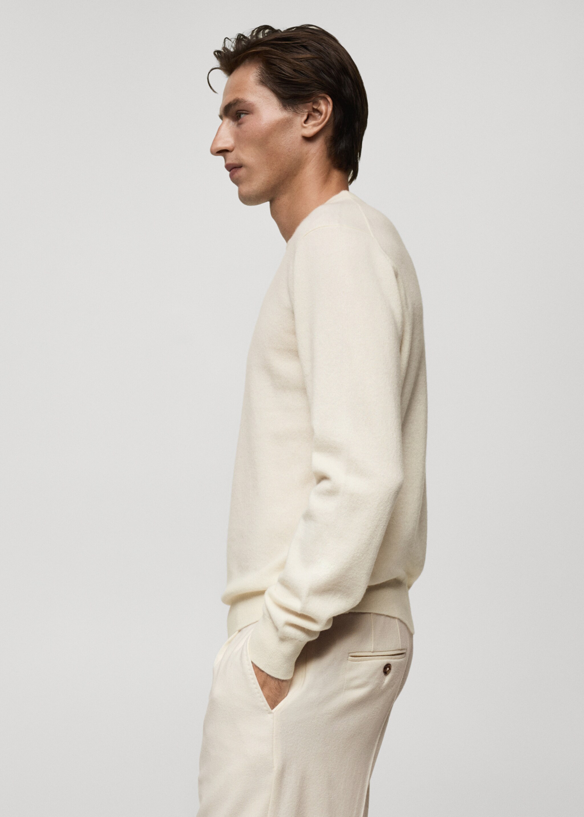 Jersei 100% caixmir regular fit - Detall de l'article 2, Cru. Ref: 77027931-00.