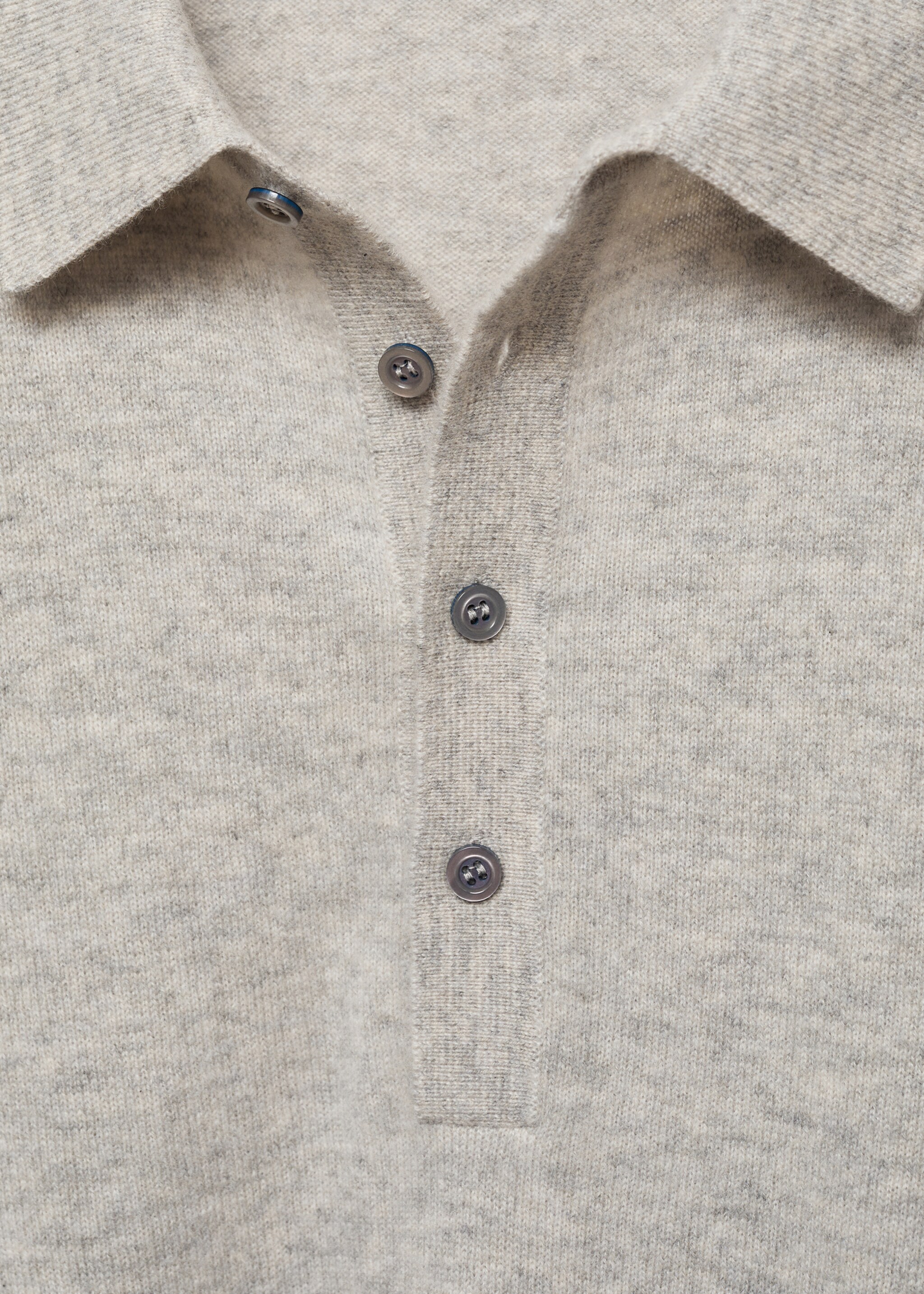 Jersey polo 100% cashmere - Detalle del artículo 8, Gris. Ref: 77027933-00.