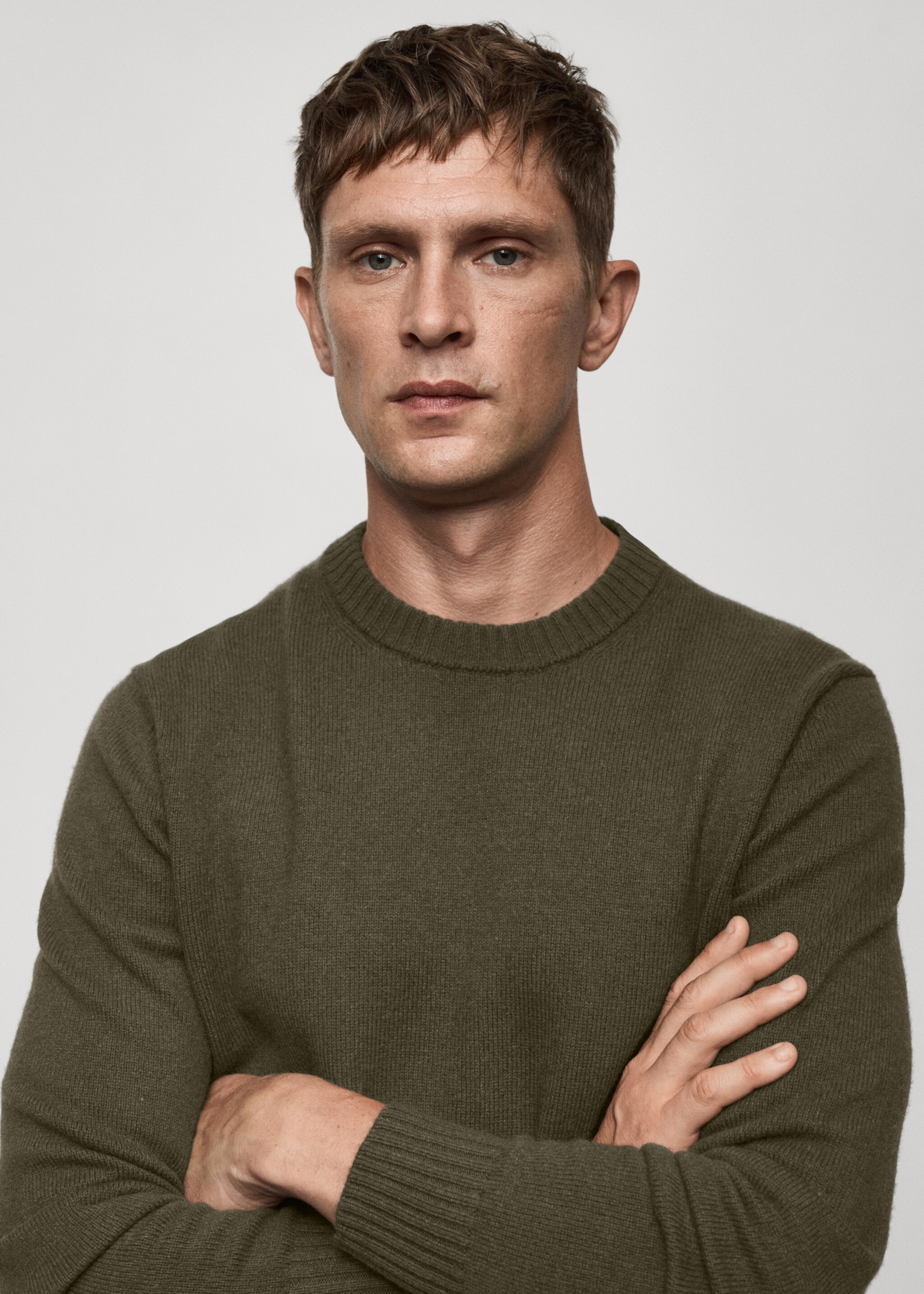 Natural fibre coaster sweater - Details of the article 1, Khaki. Ref: 77027934-00.