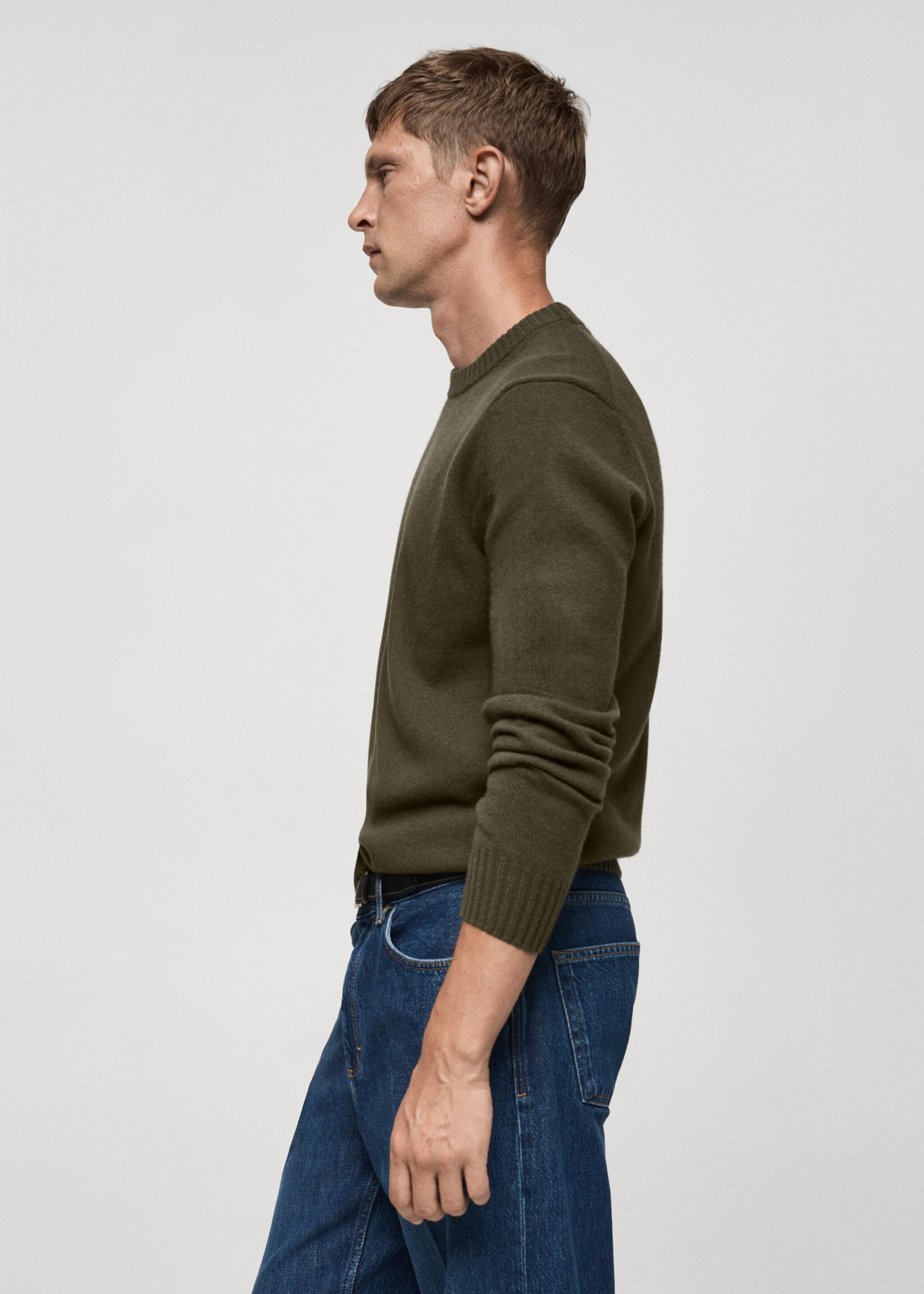 Natural fibre coaster sweater - Details of the article 2, Khaki. Ref: 77027934-00.
