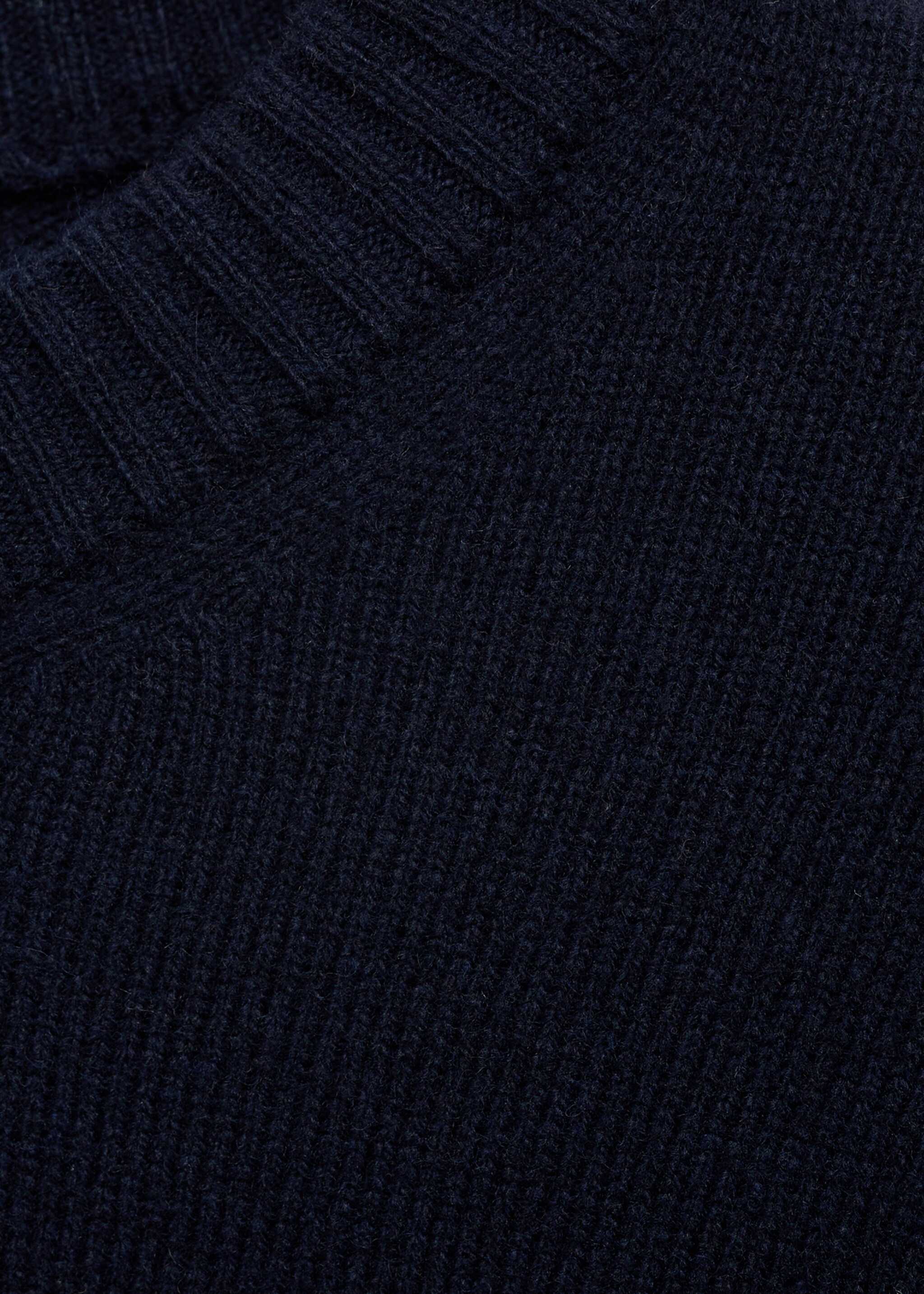 Strickpullover aus Wollgemisch - Detail des Artikels 8, Dunkles Marineblau. Ref: 77027934-00.