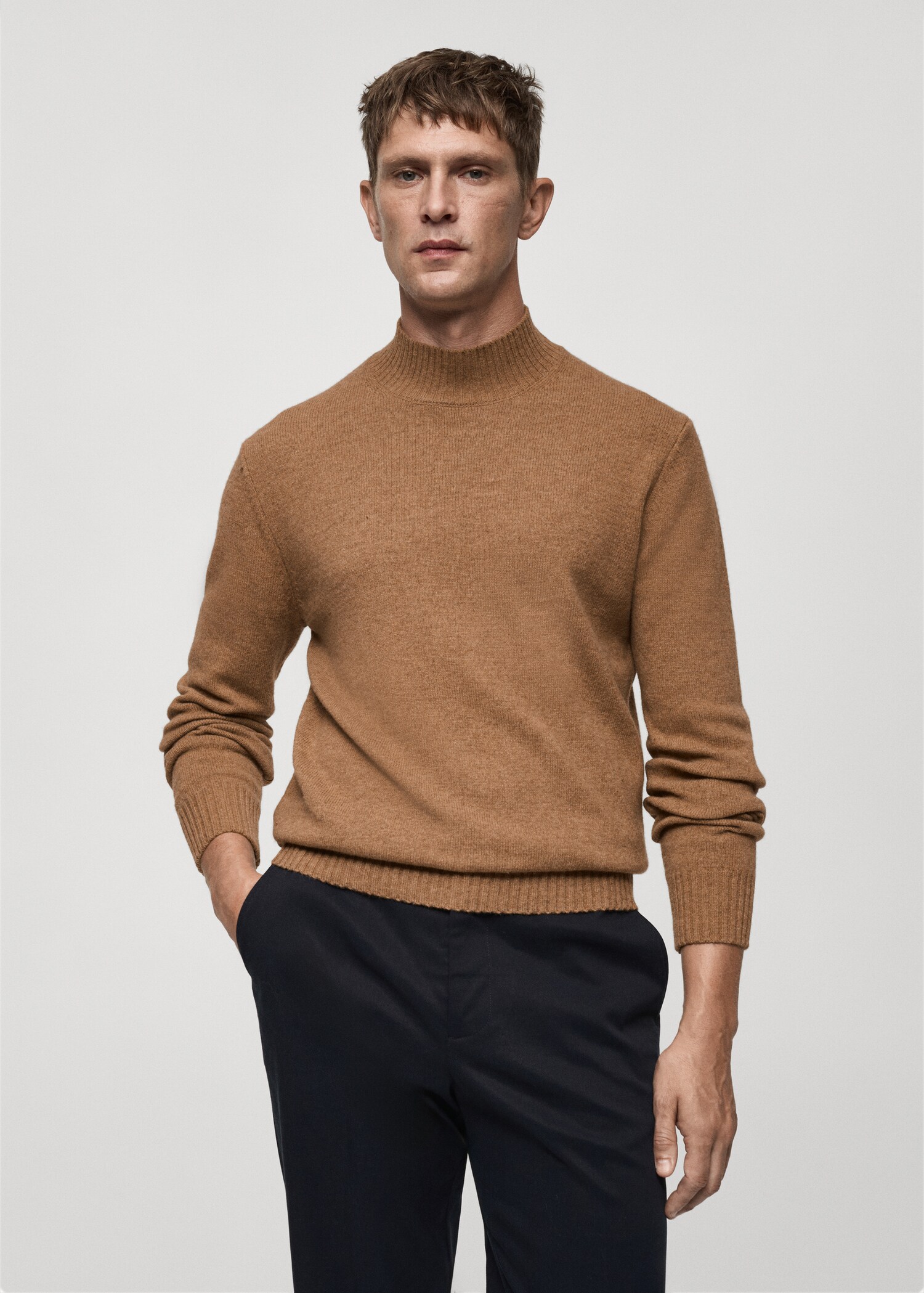 Wool sweater with perkins neck - Medium plane