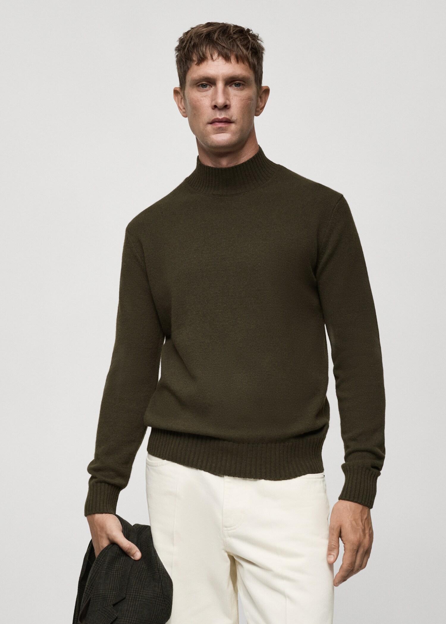 Wool sweater with perkins neck - Medium plane