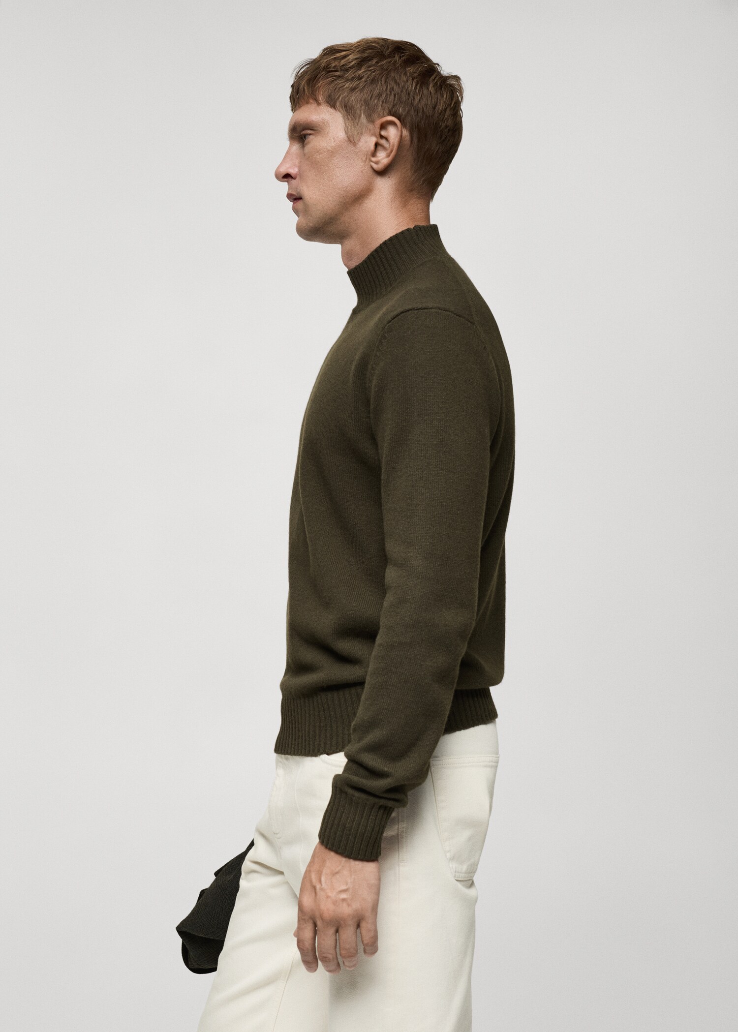 Wool sweater with perkins neck - Details of the article 2