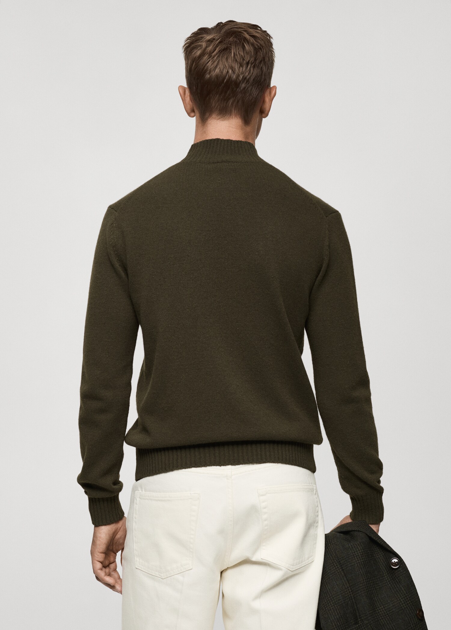 Wool sweater with perkins neck - Reverse of the article