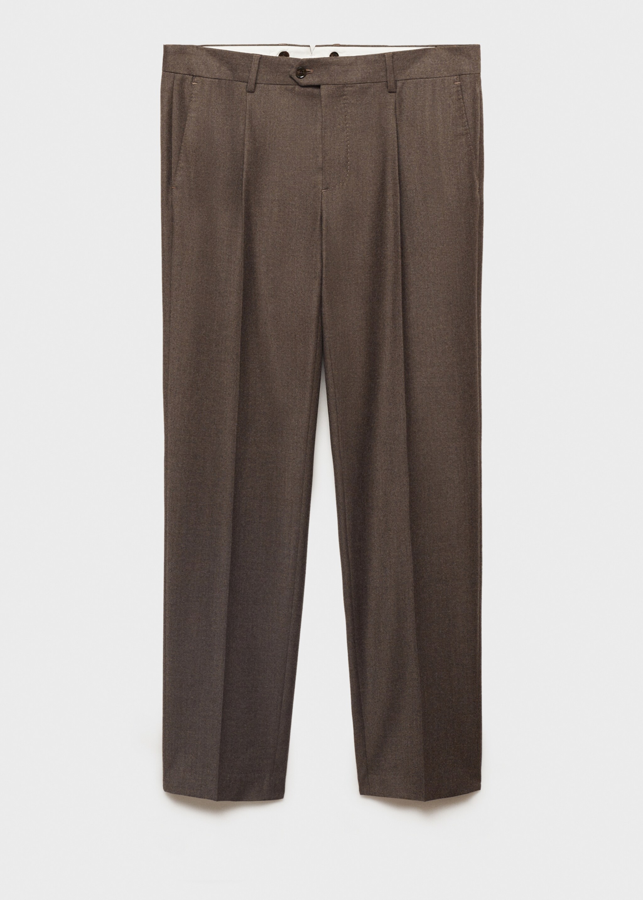 Flanell-Anzughose aus 100 % italienischer Wolle - Artikel ohne Model, Braun. Ref: 77027937-00.