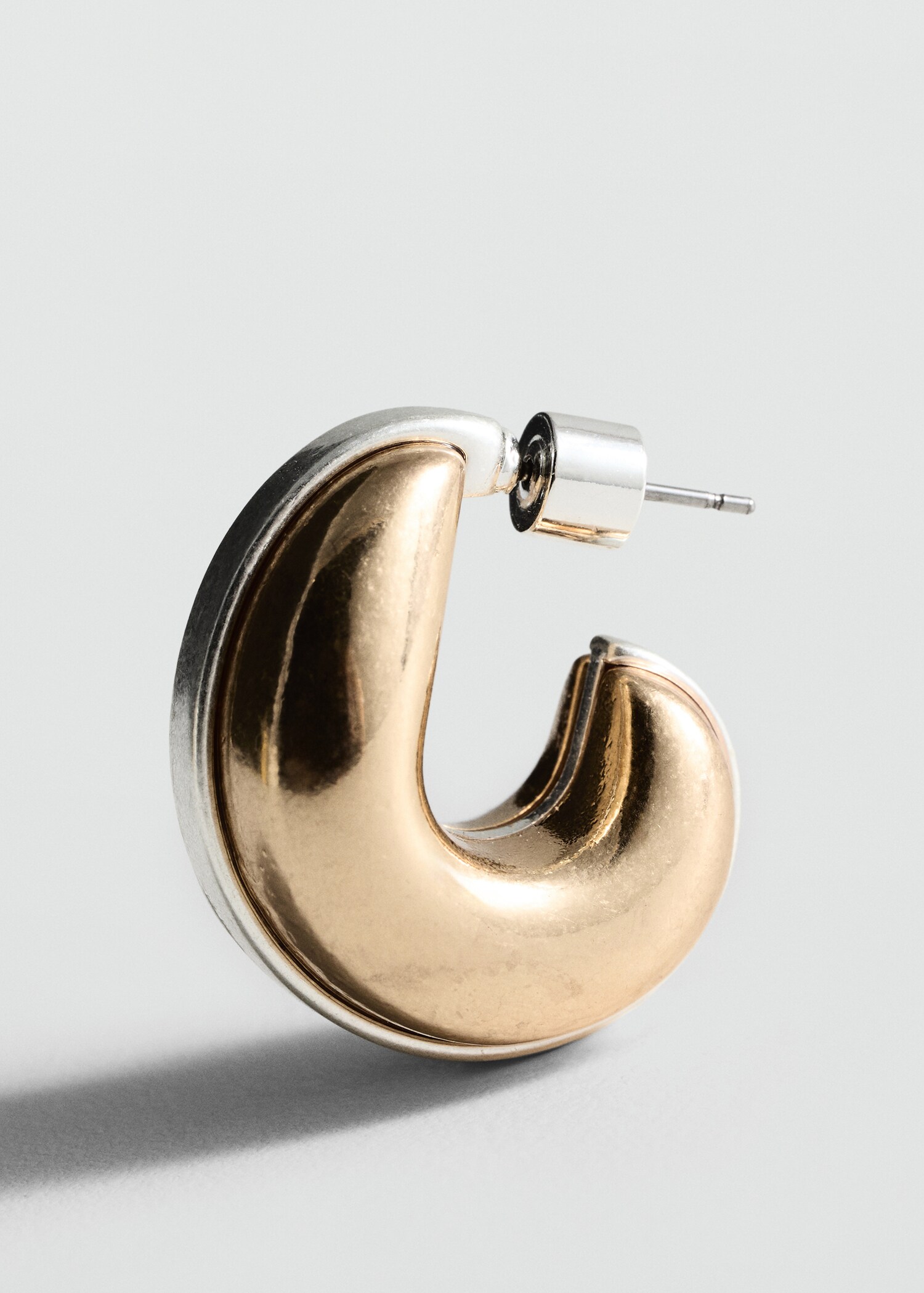 Two-tone hoop earrings - Medium plane