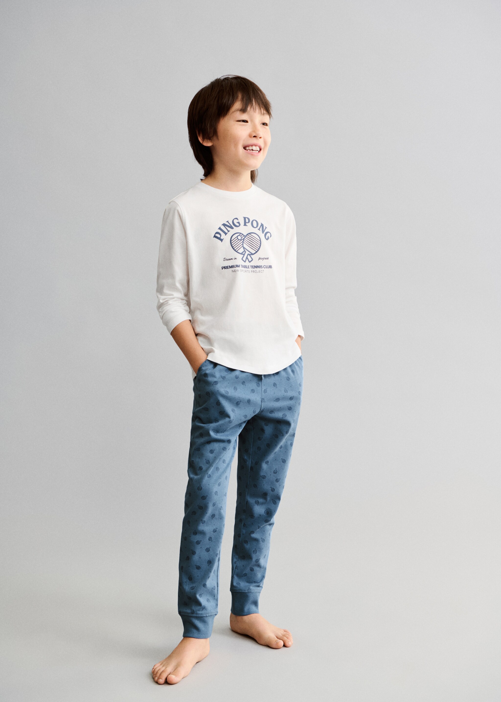 Pijamale lungi imprimate - Detaliu al articolului 5, Albastru. Ref: 77028265-00.