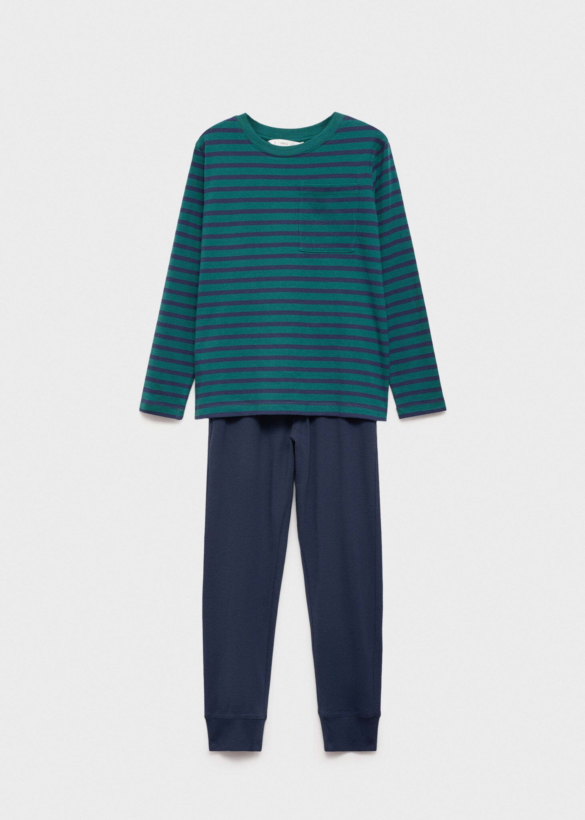 Striped long pyjamas - Article without model, Green. Ref: 77028266-00.