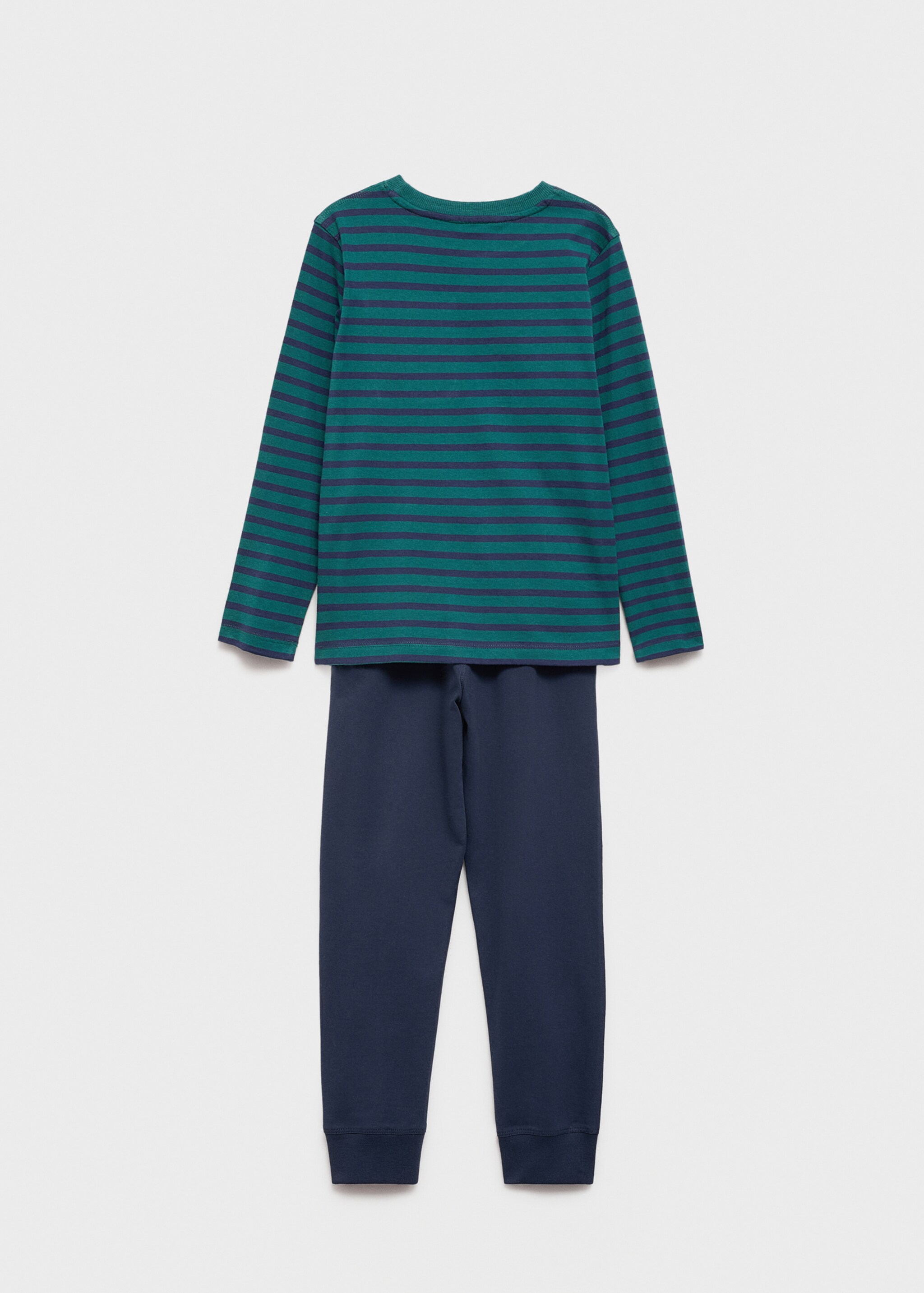 Striped long pyjamas - Reverse of the article, Green. Ref: 77028266-00.
