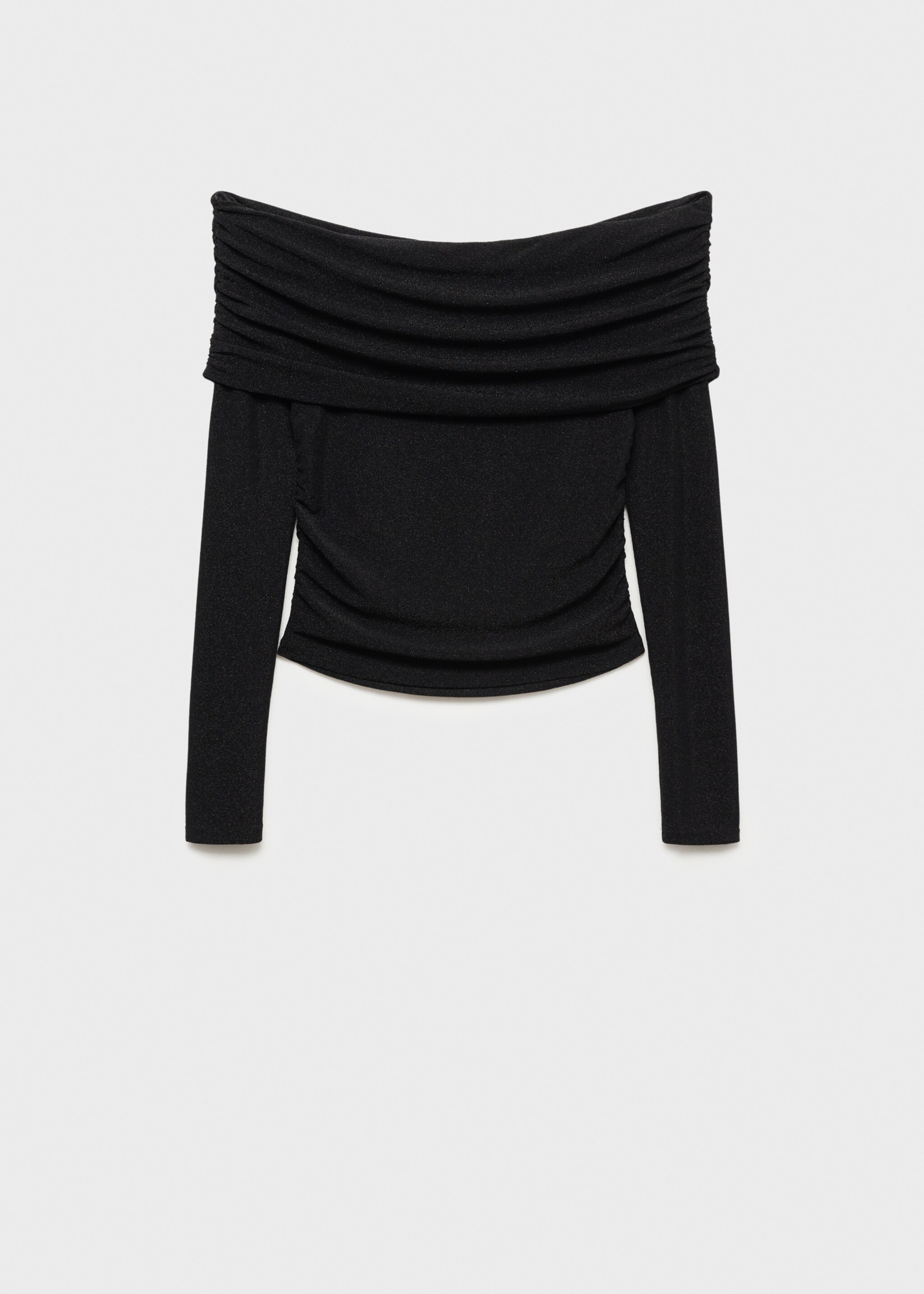 Lurex off-the-shoulder top - Article without model, Black. Ref: 77028267-00.