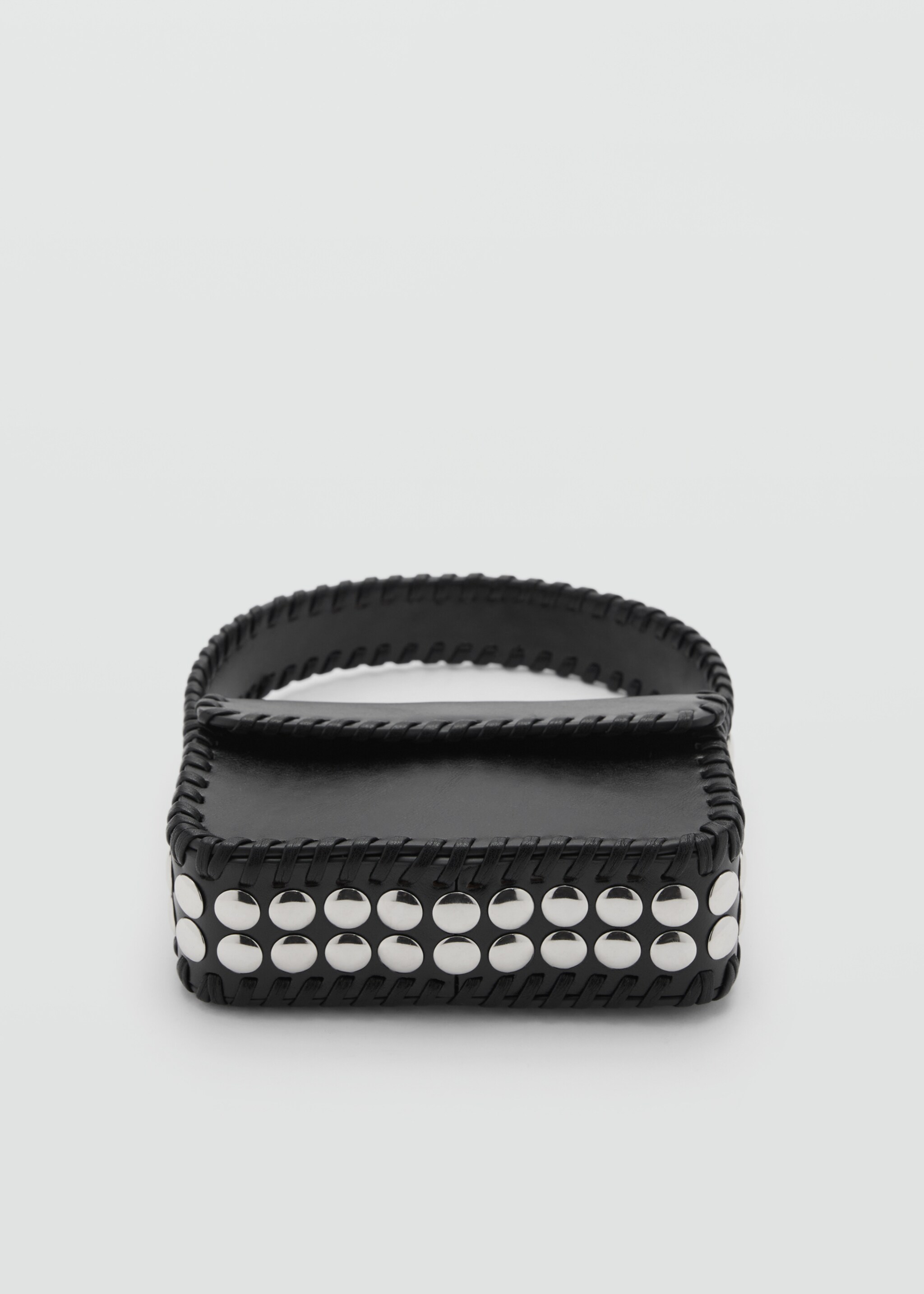 Studded handbag - Details of the article 2, Black. Ref: 77028268-00.
