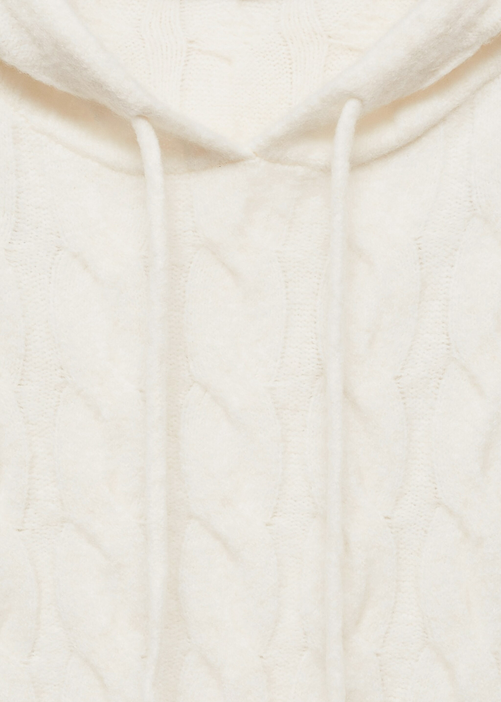 Cable-knit hoodie - Details of the article 8, Ecru. Ref: 77028269-00.