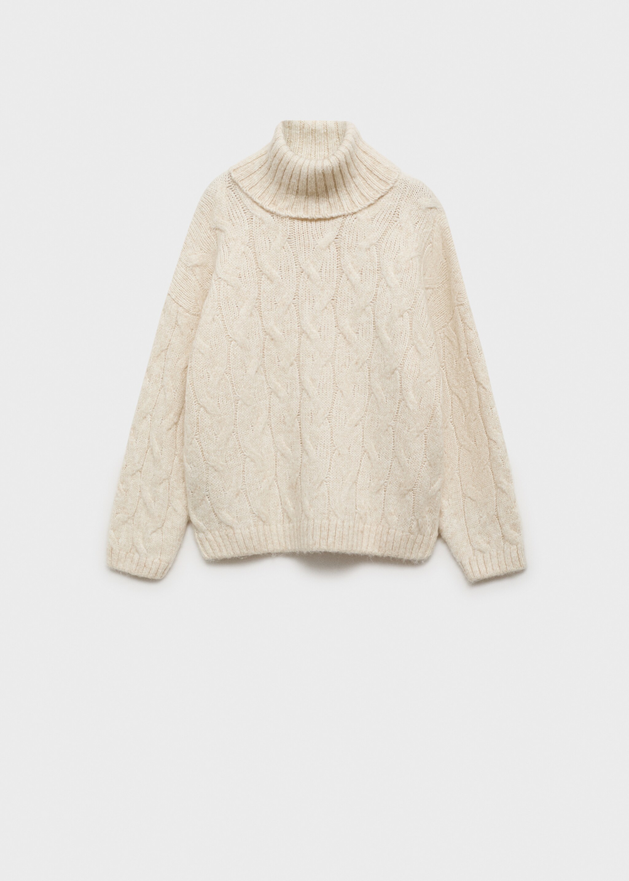 Gebreide kabeltrui - Artikel zonder model, Open beige. Ref: 77028271-00.