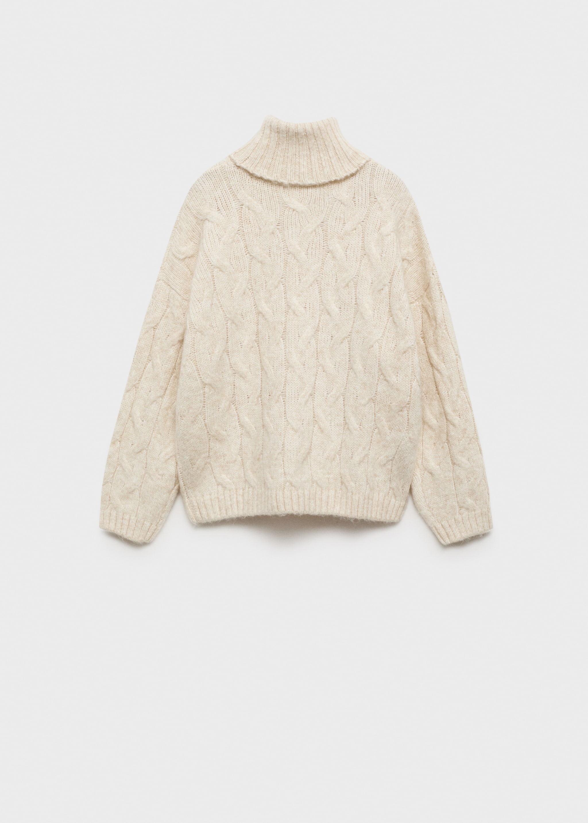 Gebreide kabeltrui - Achterkant van het artikel, Open beige. Ref: 77028271-00.
