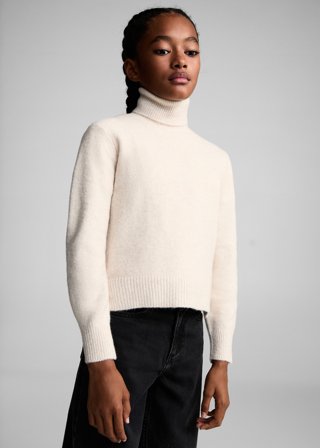 Turtleneck knit sweater - Girls | MANGO OUTLET Romania