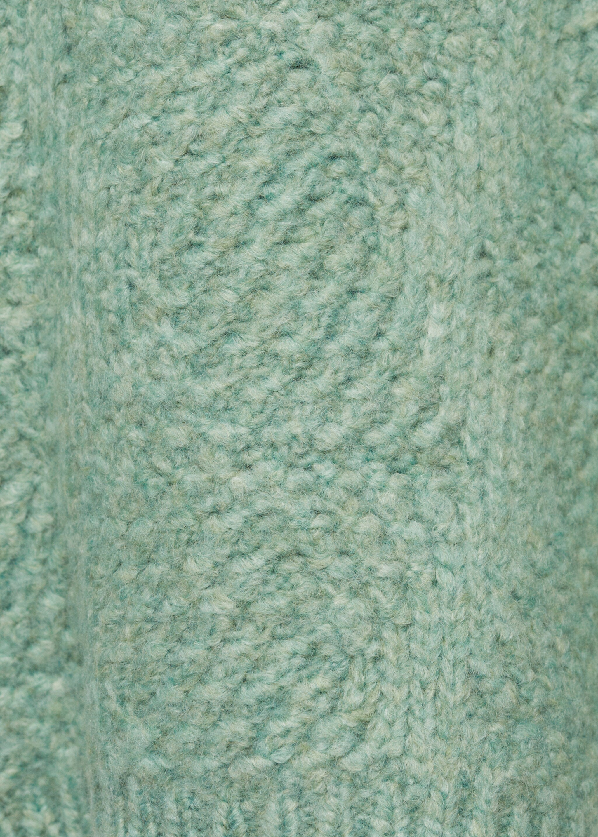 Gebreide trui met trechterhals - Detail van het artikel 0, Groen. Ref: 77028280-00.