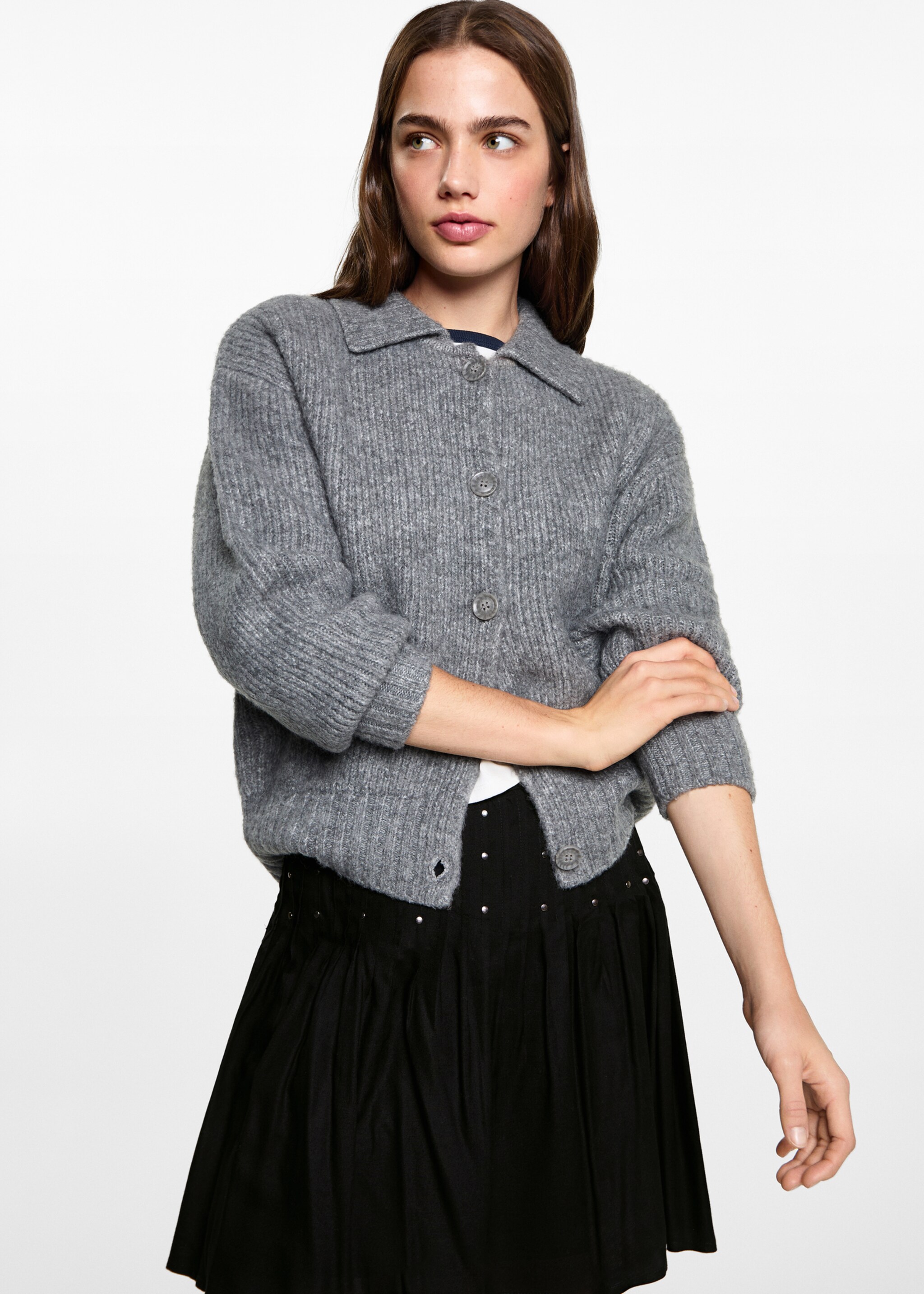 Decorative stud skirt - Medium plane, Black. Ref: 77028282-00.