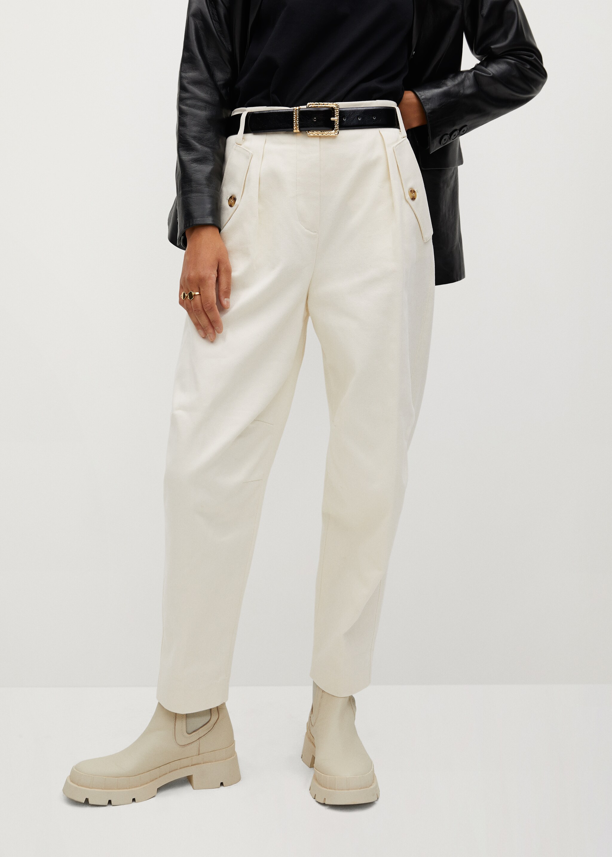 Pantalones slouchy algodón orgánico - Plano medio