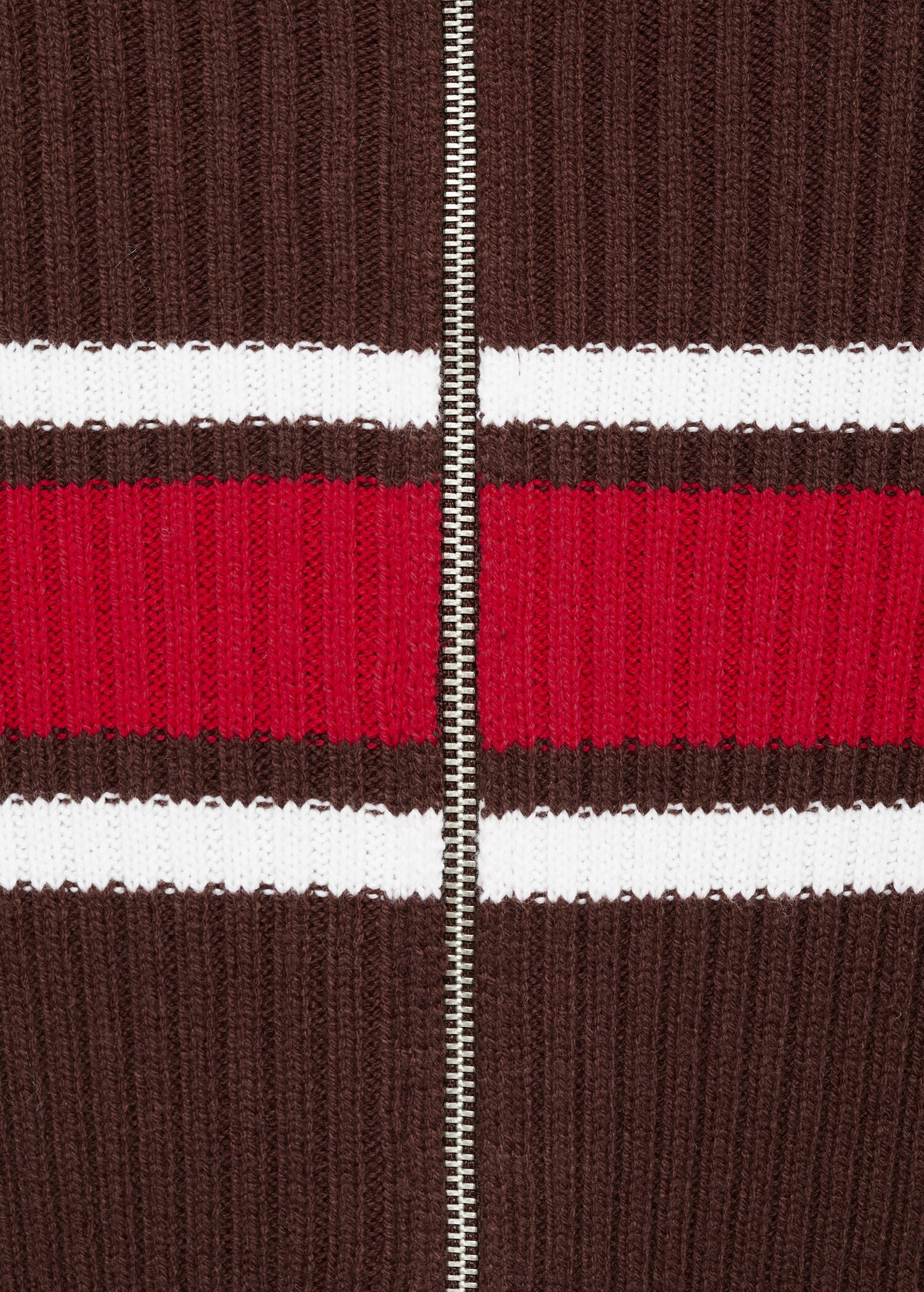 Ribbed cardigan with contrasting panel - Details of the article 0