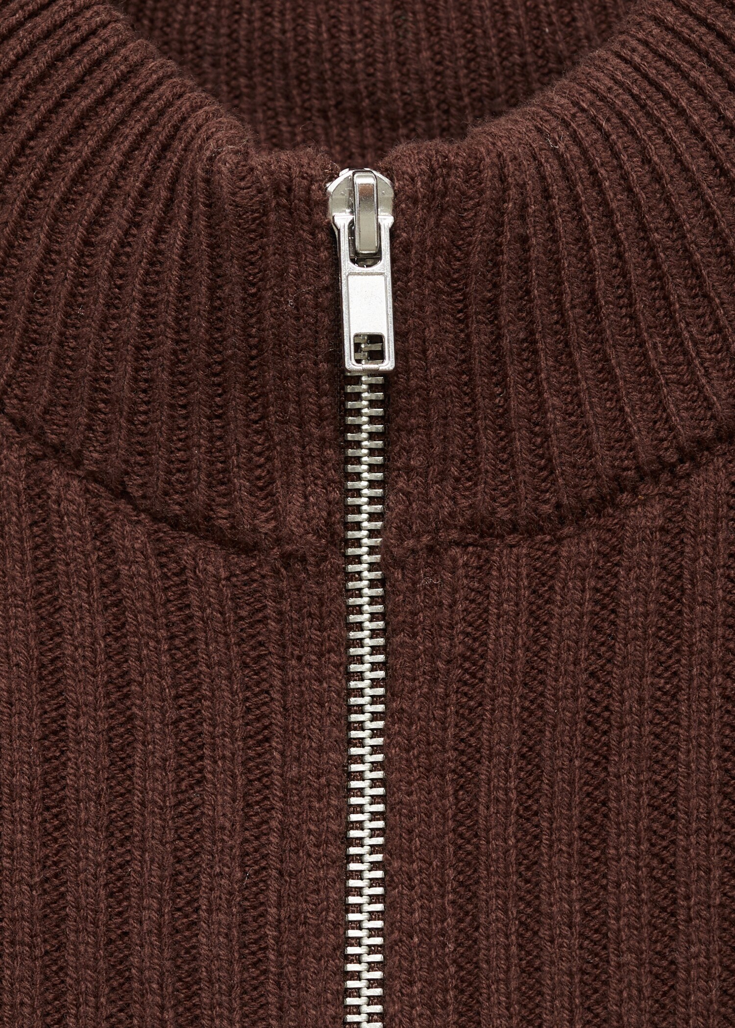 Ribbed cardigan with contrasting panel - Details of the article 8