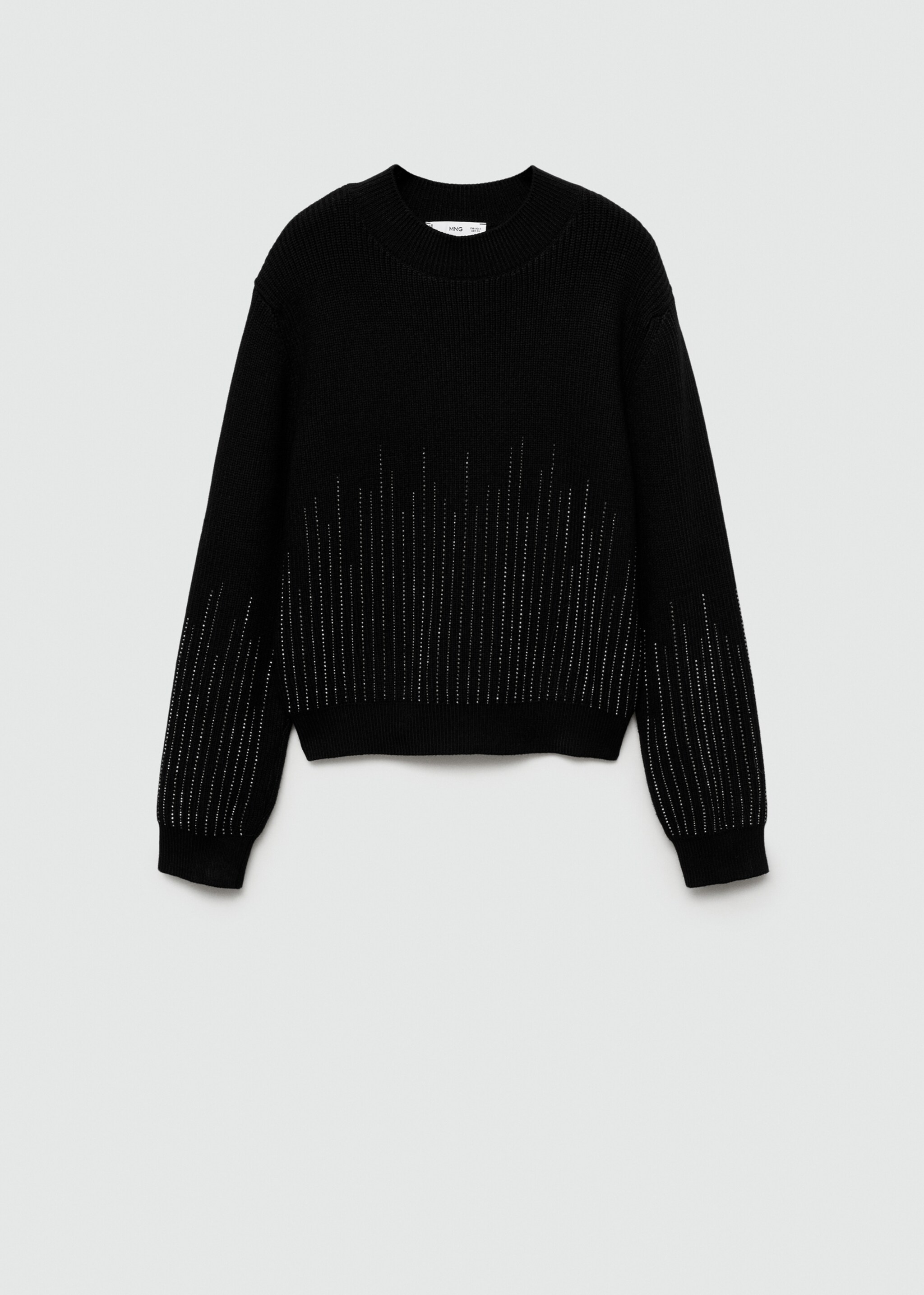 Sweater with rhinestpme details - Article without model, Black. Ref: 77029056-00.