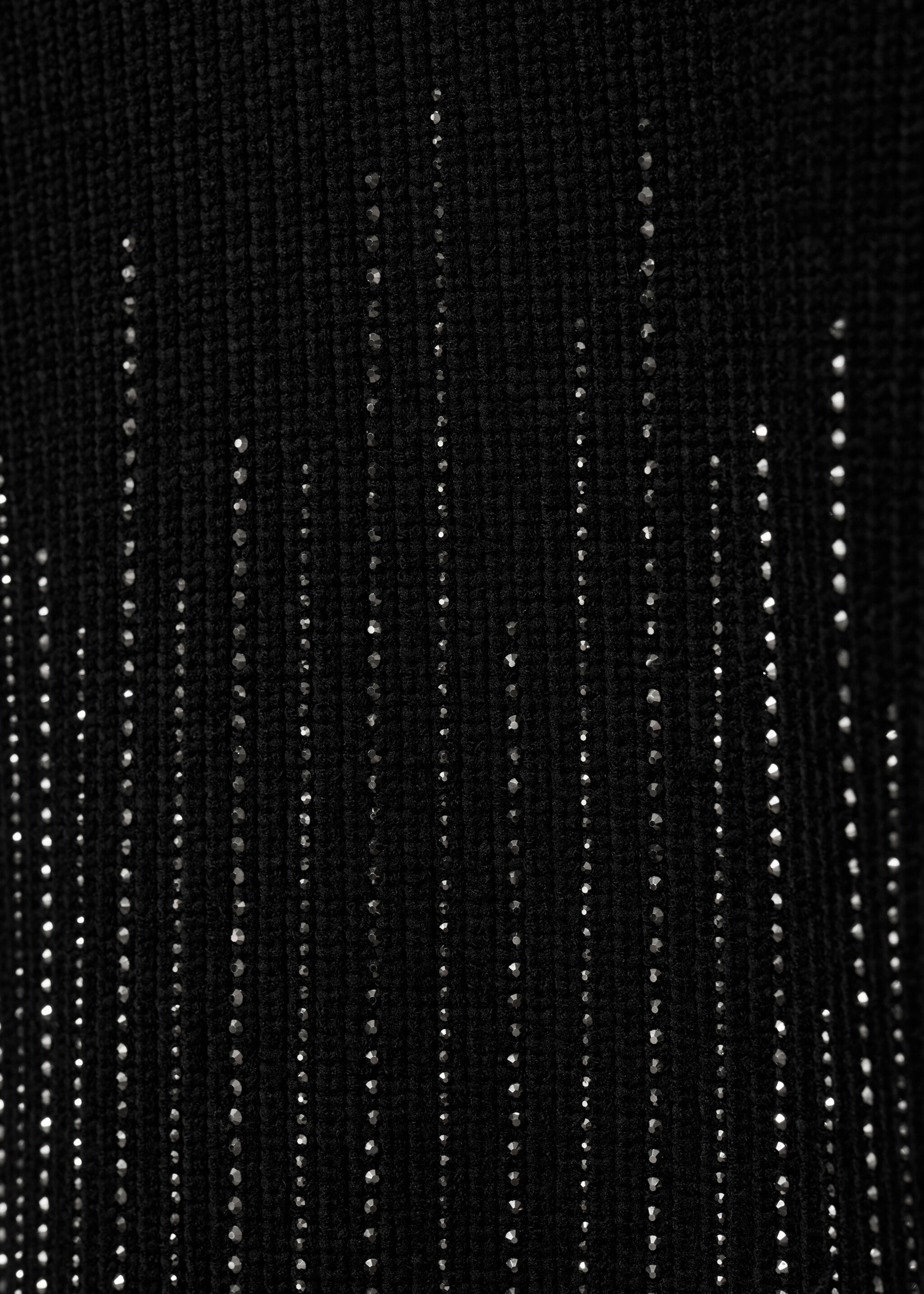 Sweater with rhinestpme details - Details of the article 0, Black. Ref: 77029056-00.