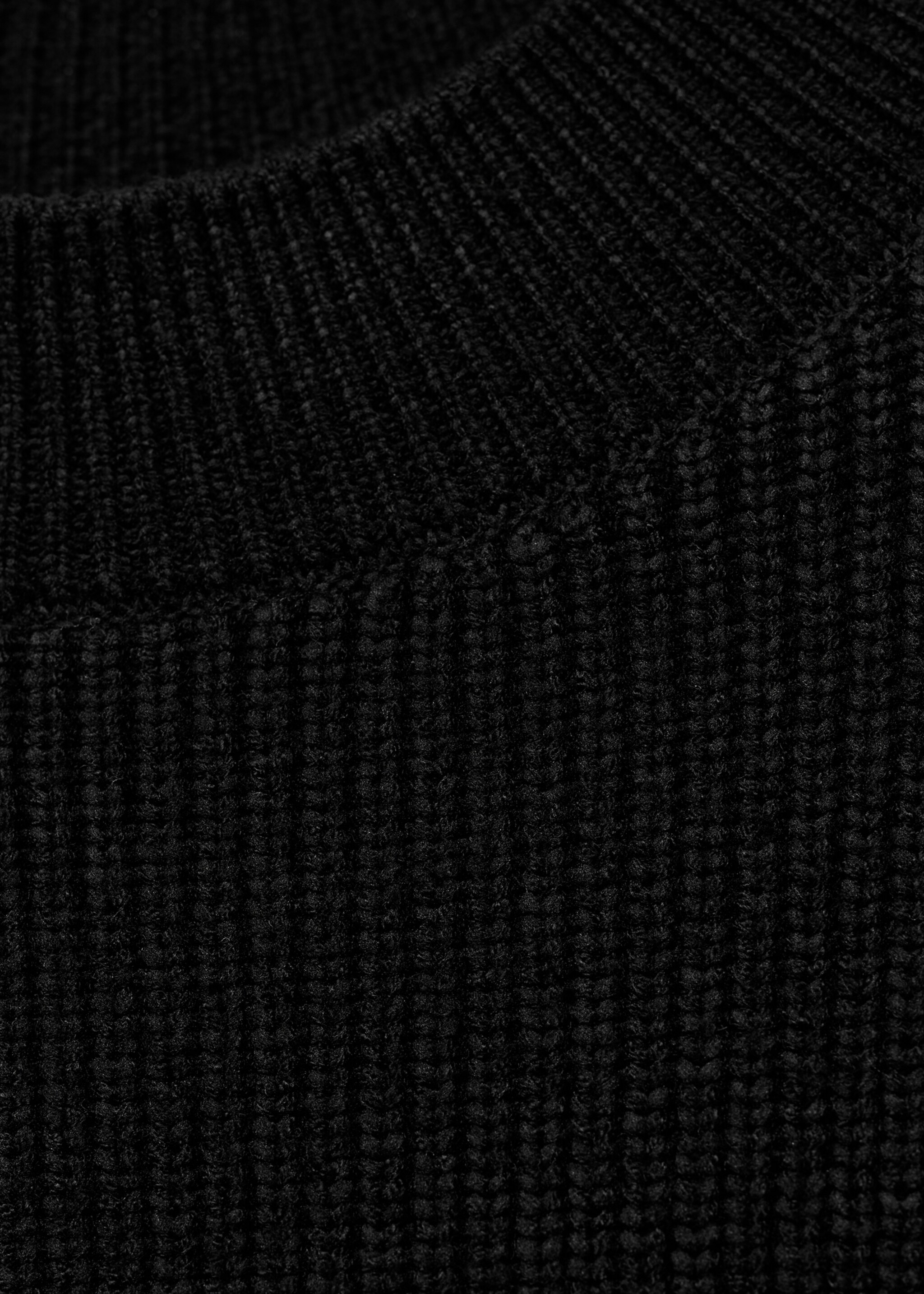 Sweater with rhinestpme details - Details of the article 8, Black. Ref: 77029056-00.