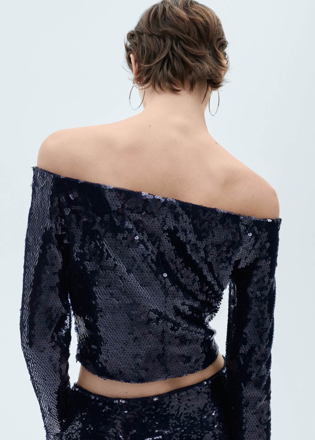 Sequined off-the-shoulder blouse | MANGO OUTLET Slovenia