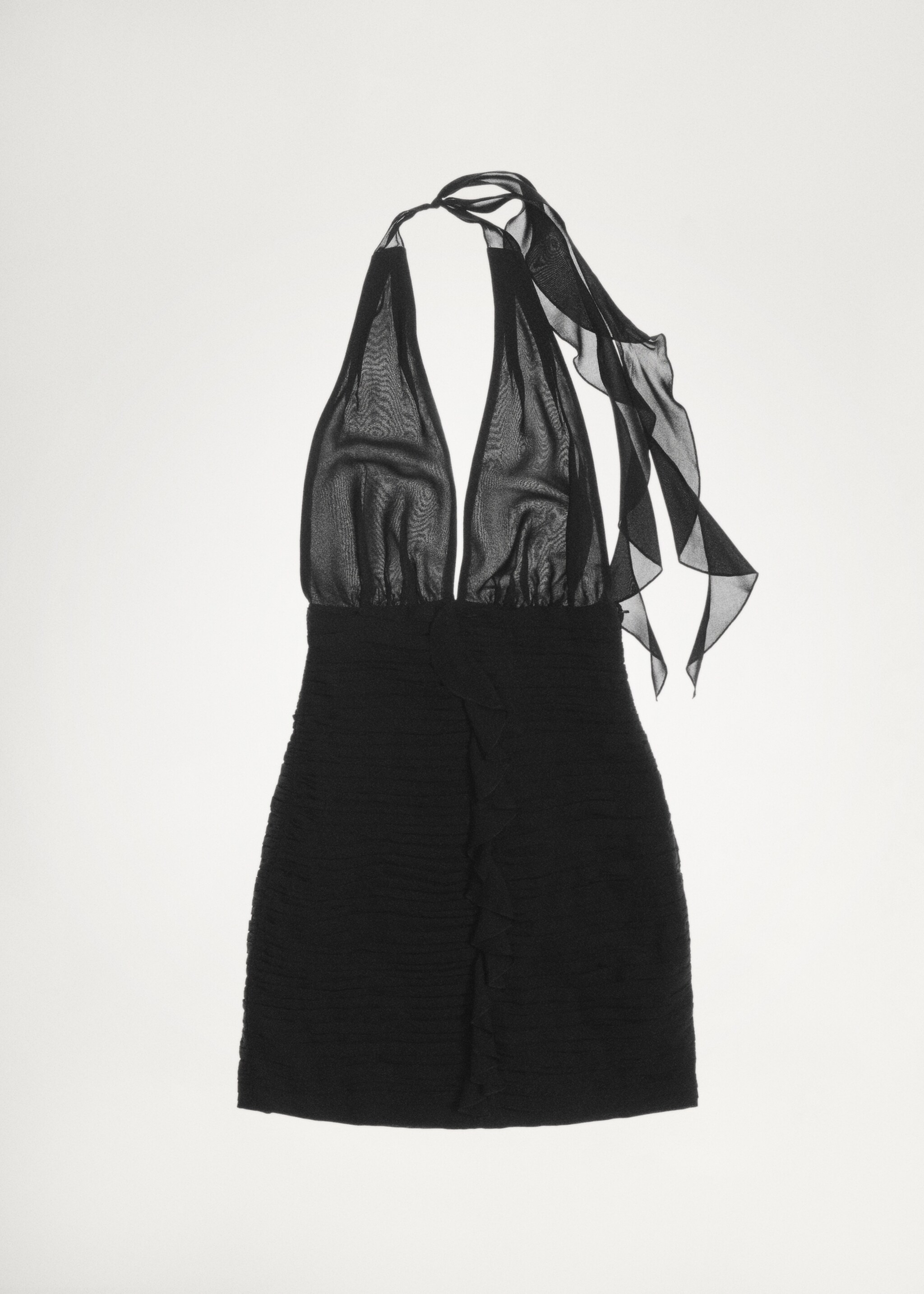 Robe emmanchures détails froncés - Détail de l'article 7, Noir. Ref: 77029061-00.