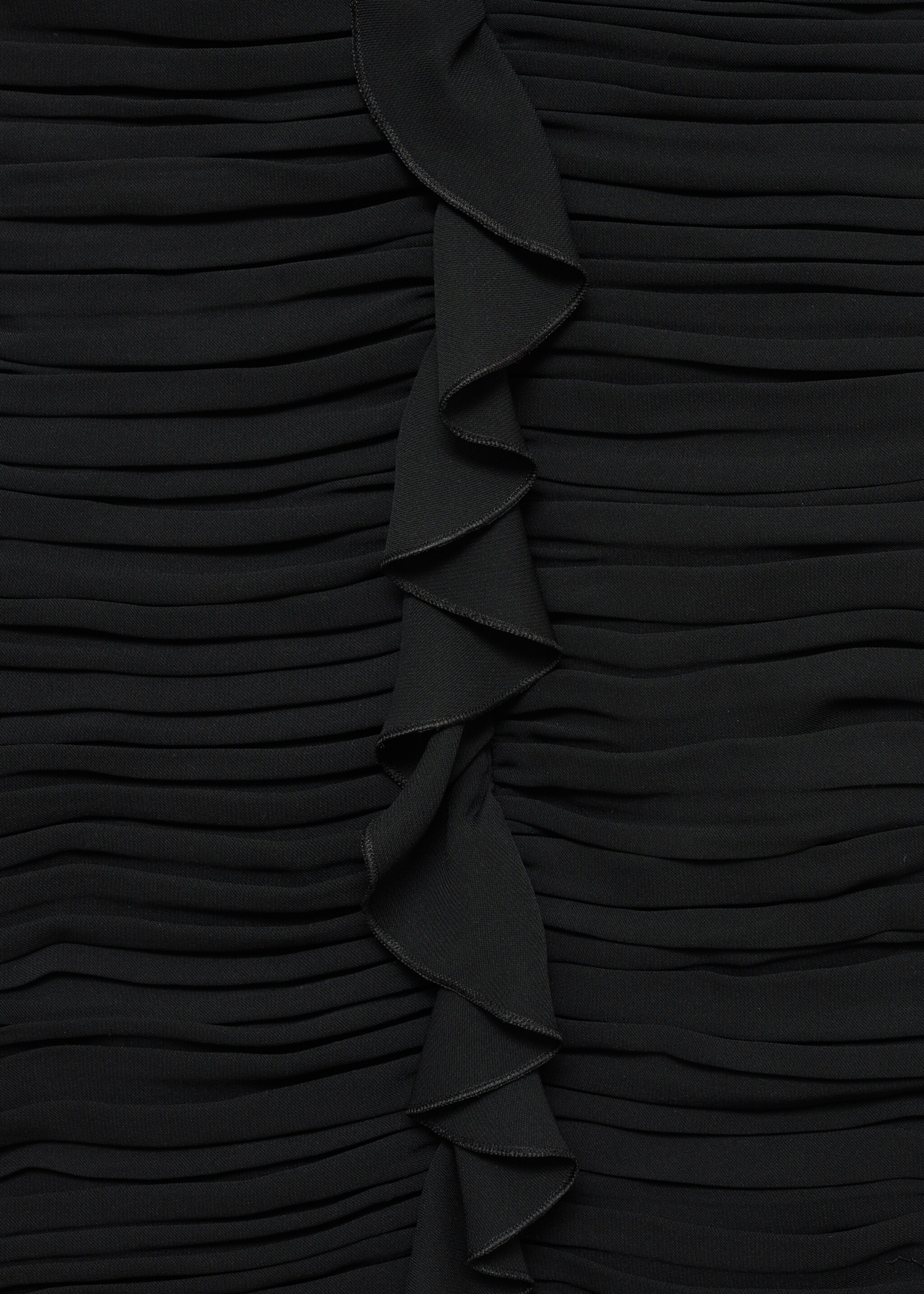 Robe emmanchures détails froncés - Détail de l'article 8, Noir. Ref: 77029061-00.