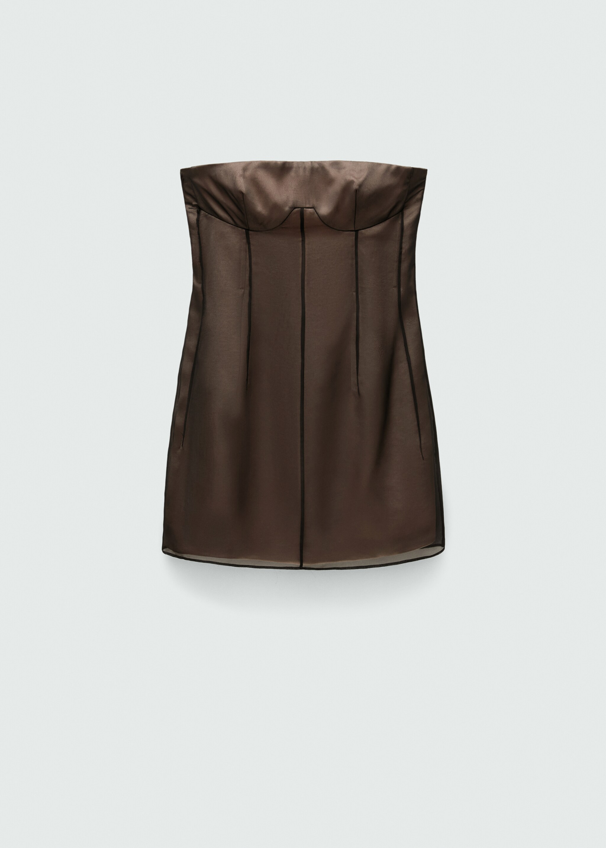 Short dress with corset neckline - Article without model, Black. Ref: 77029062-00.