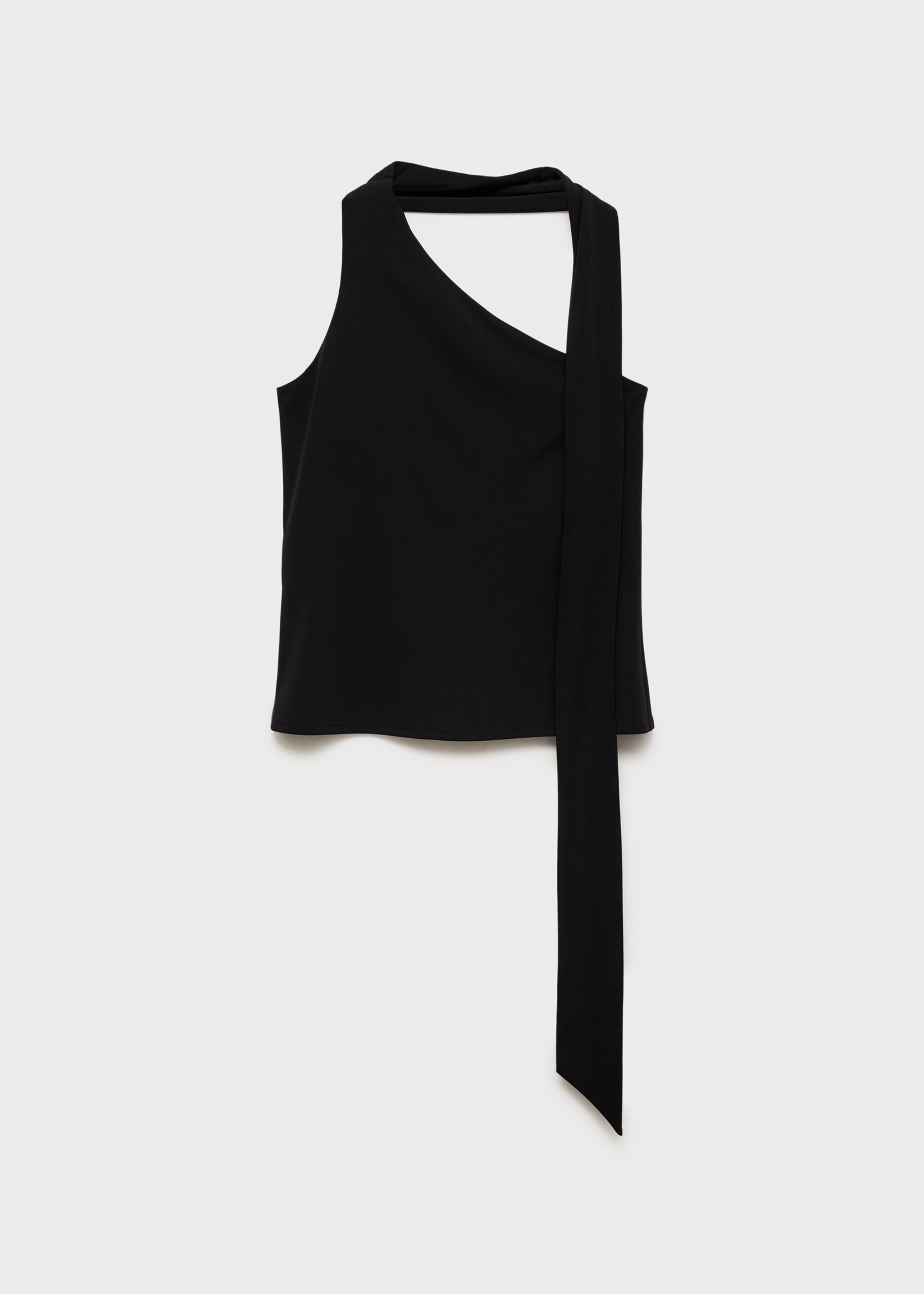 Asymmetrical top with choker neck - Article without model, Black. Ref: 77029064-00.