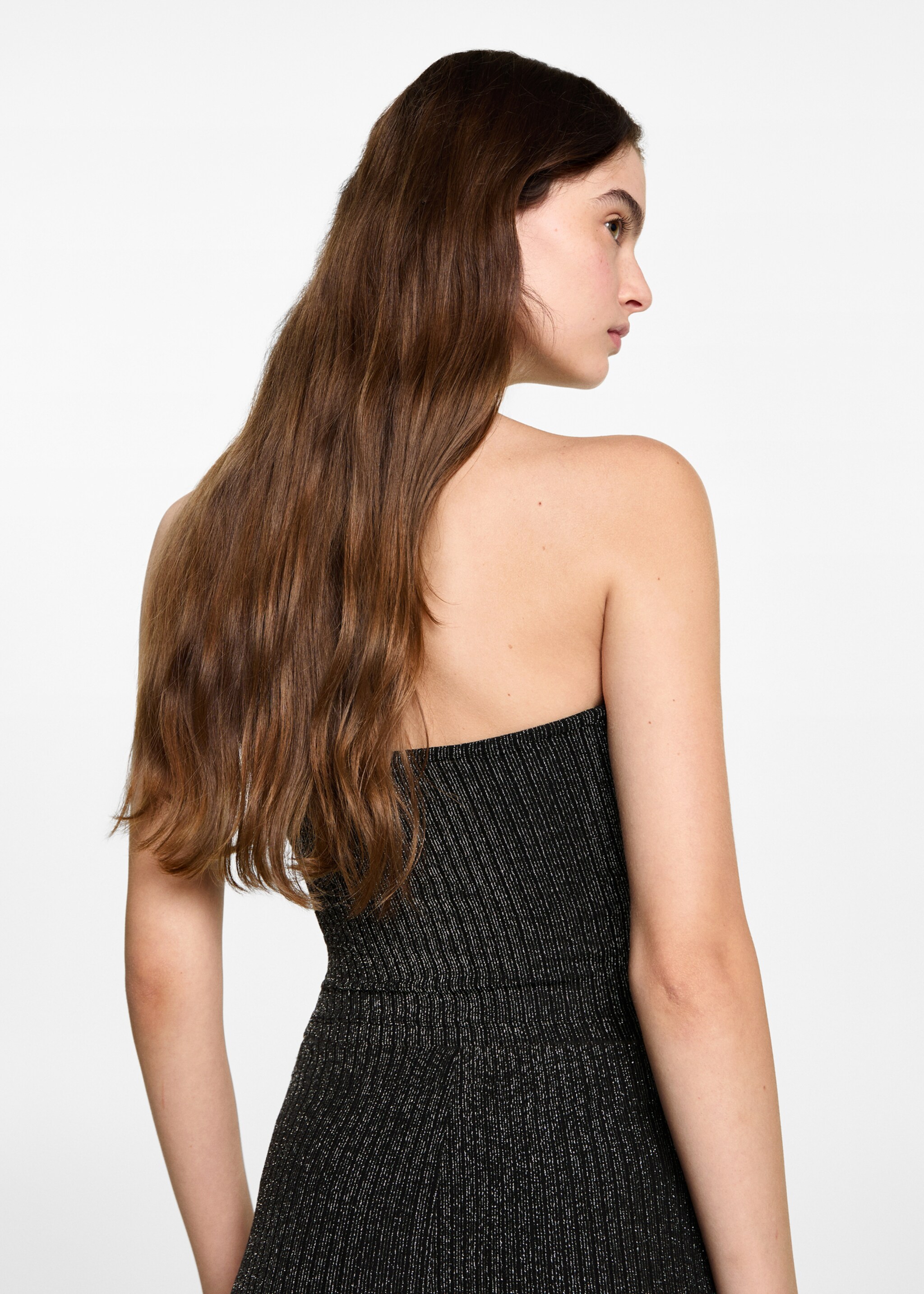 Lurex halter neck top - Reverse of the article, Black. Ref: 77029068-00.