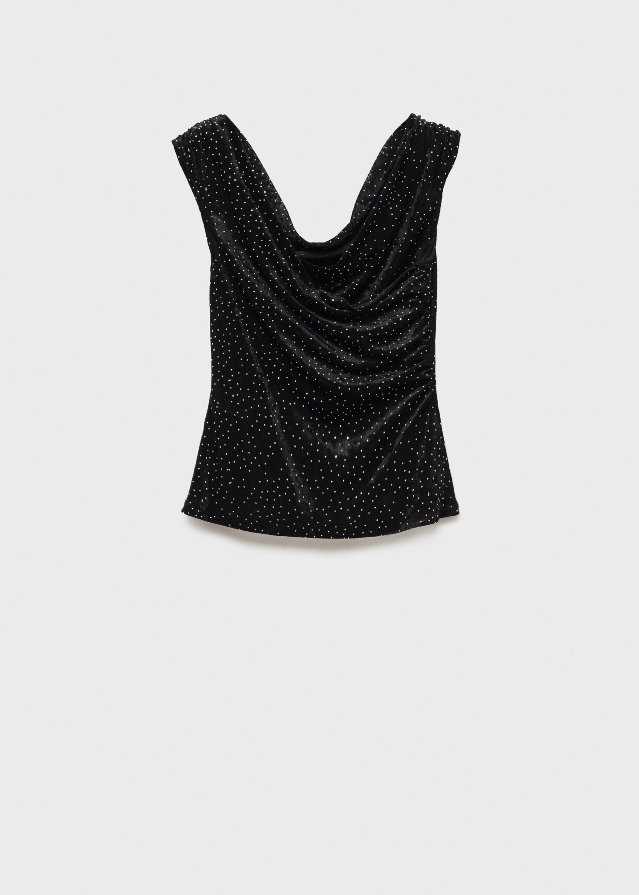 Top maille détail strass - Article sans modèle, Noir. Ref: 77029069-00.