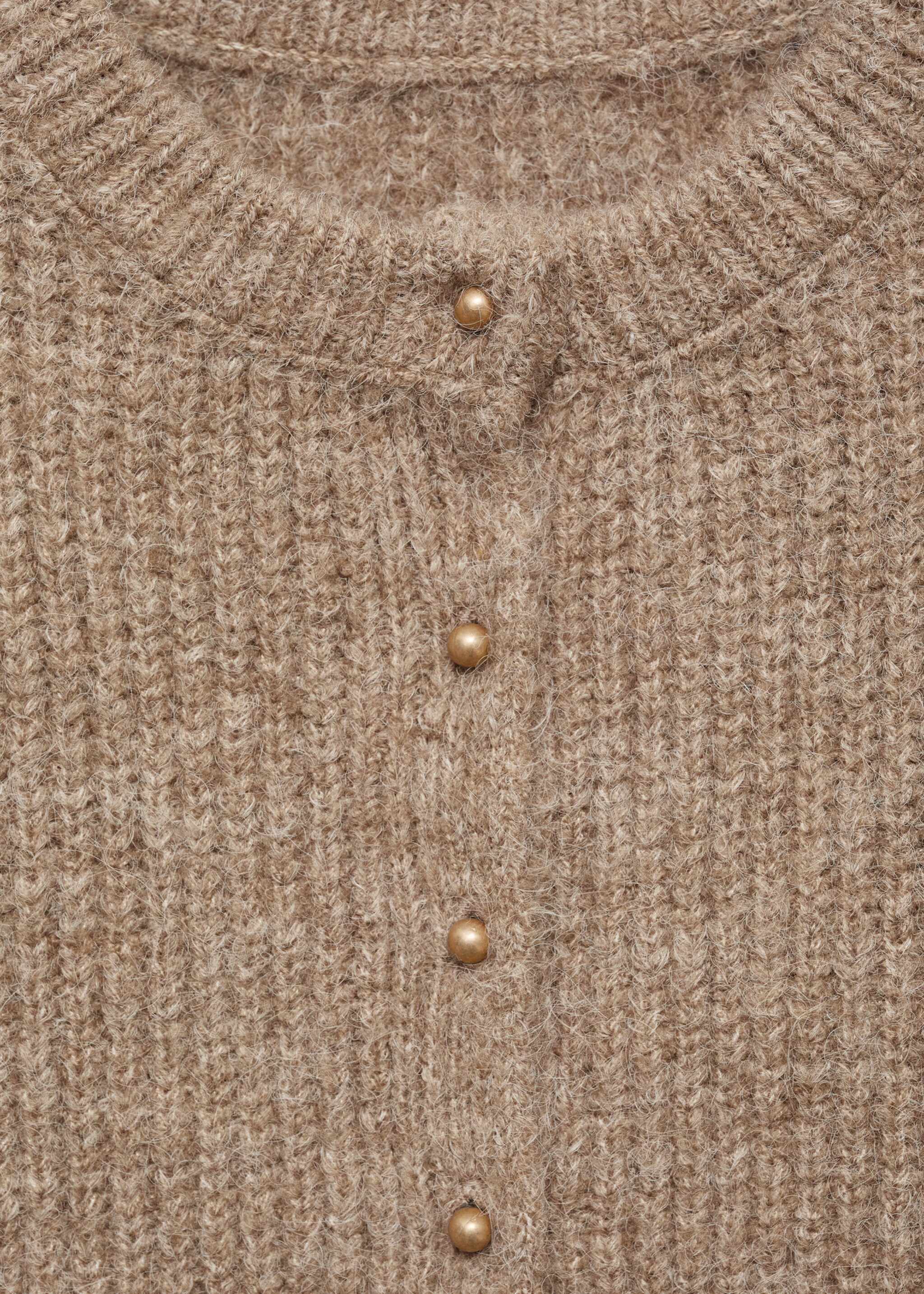 Cardigan maglia bottoni gioiello - Dettaglio dell'articolo 8, Sabbia. Ref: 77029071-00.